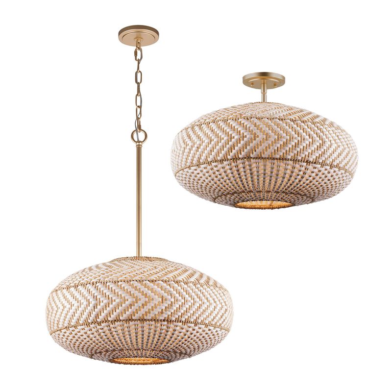 Zanzibar 22 Inch 4 Light Semi Flush Mount by Crystorama