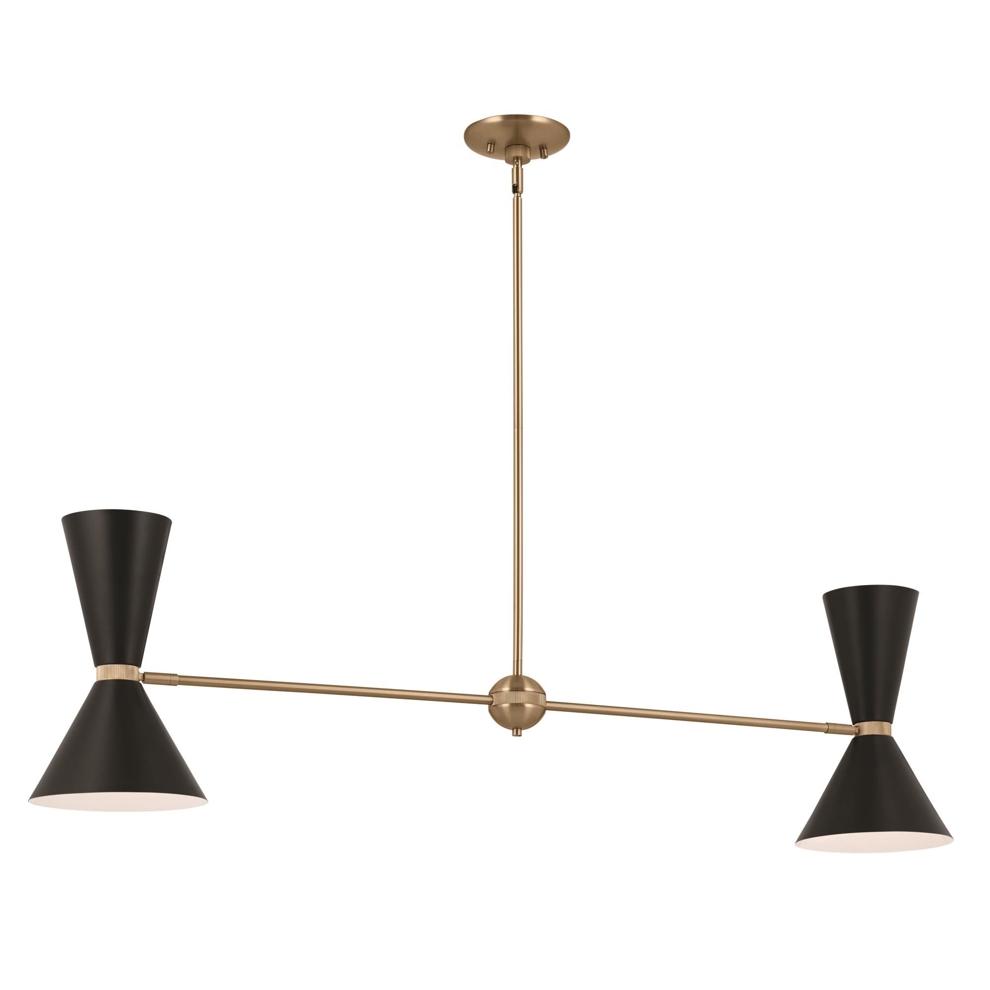 Shown in Champagne Bronze with Black finish and Metal and Cone shade