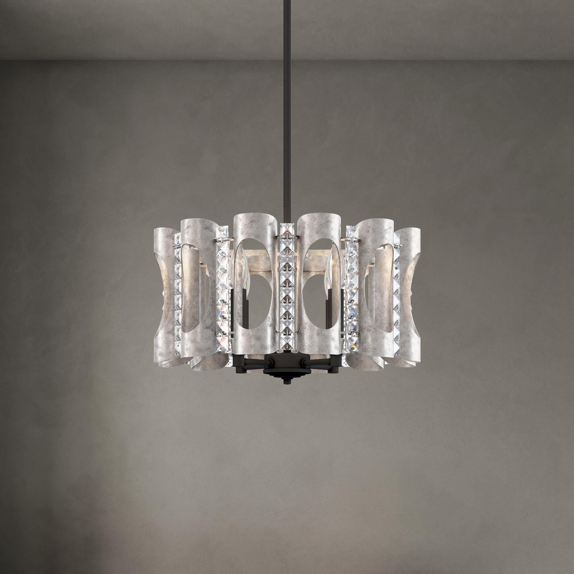 Shown in Antique Silver finish and Clear Heritage Cyrstal crystal
