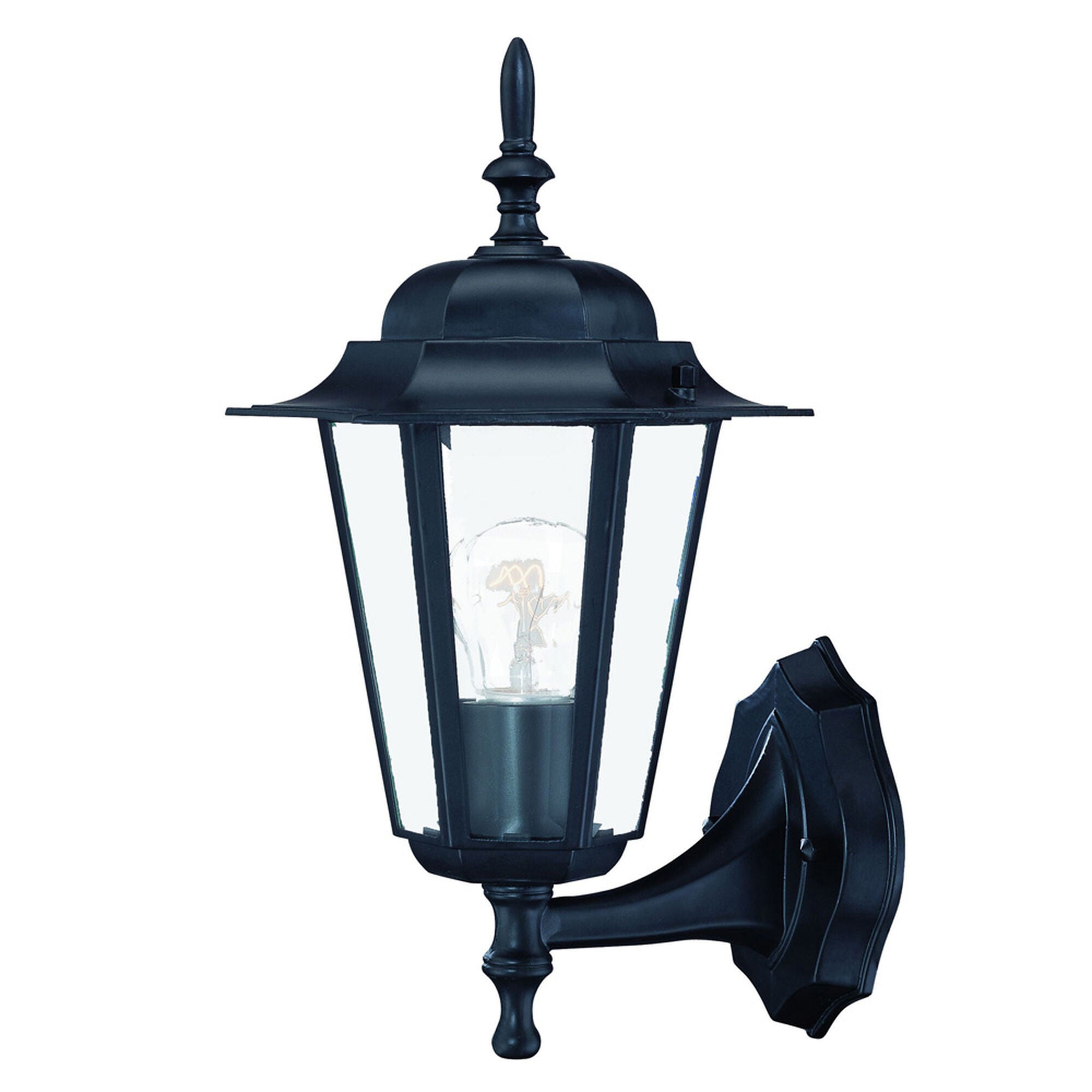 Shown in Matte Black finish and Clear glass and Clear Beveled Glass Panes shade