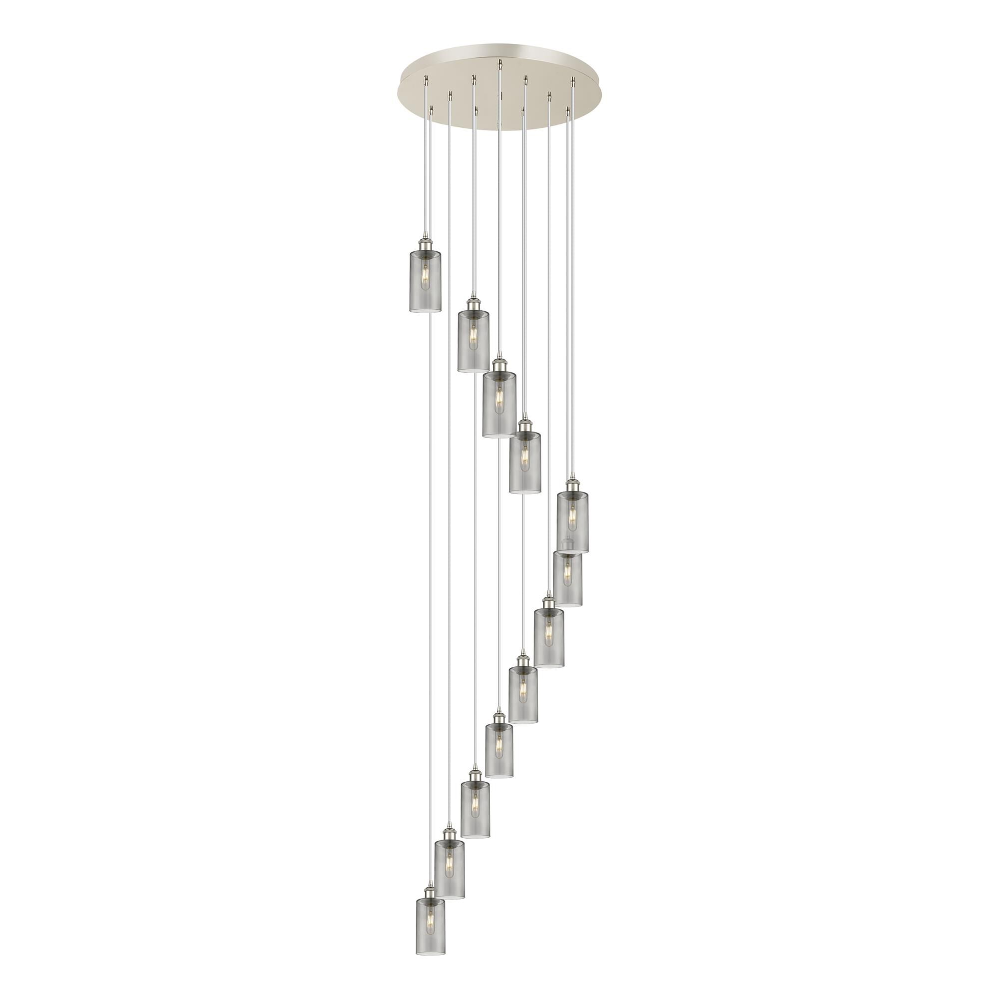Shown in Polished Nickel finish and Light Smoke shade