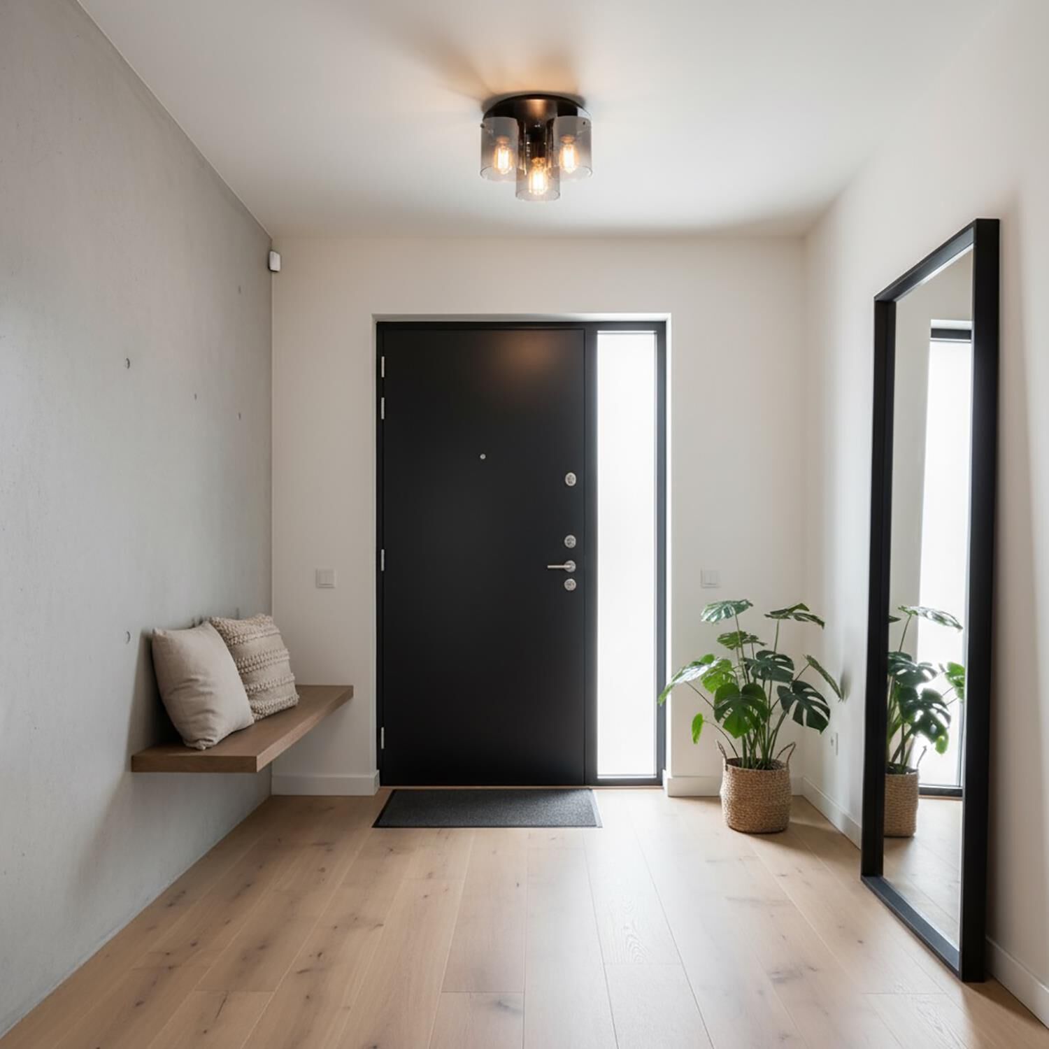 Shown in Satin Black and Smoke Glass finish