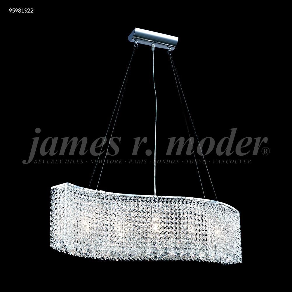 Fashionable Broadway 7 Inch 5 Light Linear Suspension Light by James R. Moder