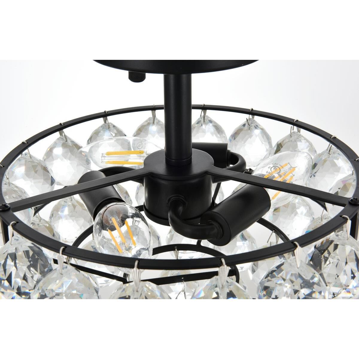 Savannah 12 Inch 3 Light Semi Flush Mount by Elegant Lighting
