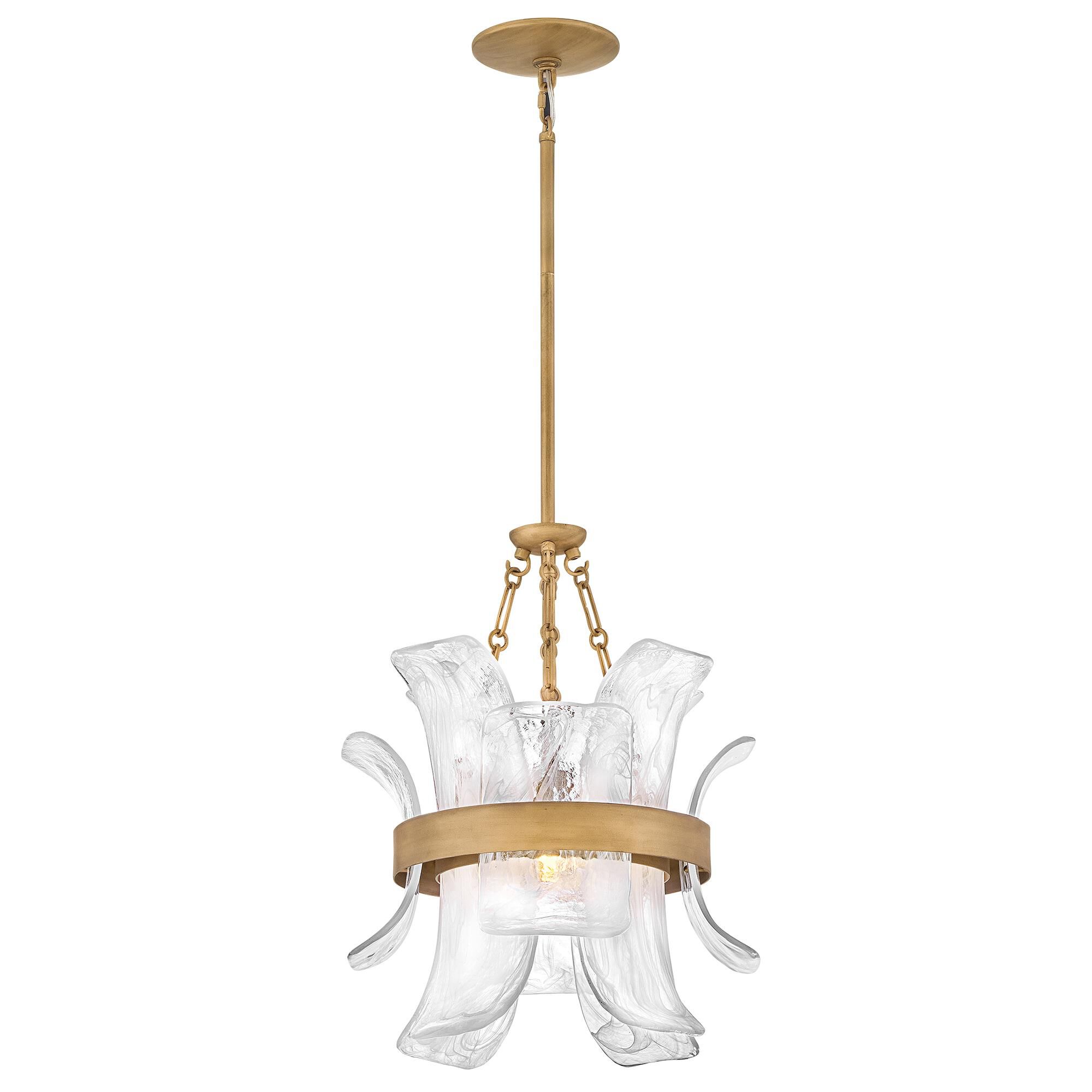 Shown in Burnished Gold finish and Swirled glass