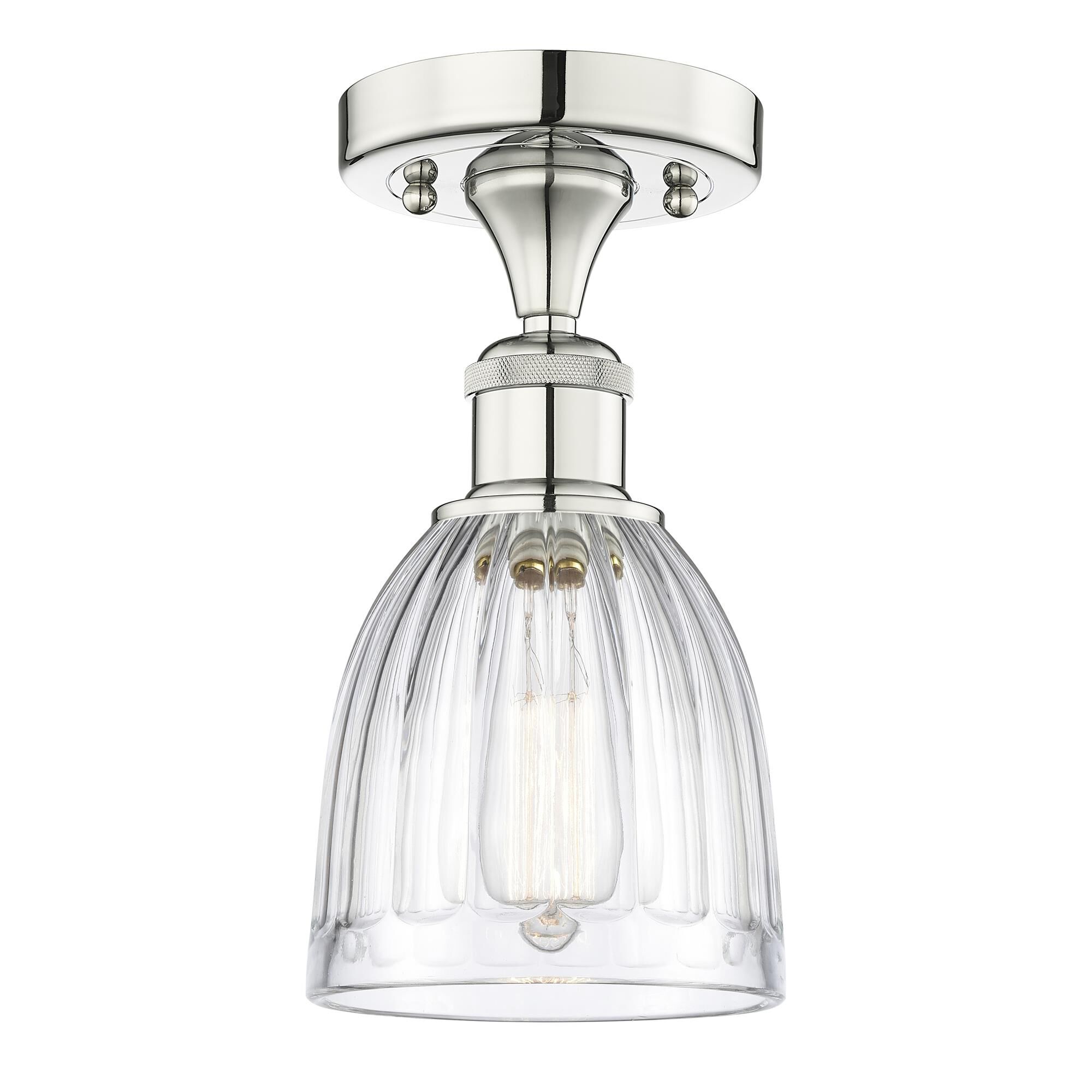 Shown in Polished Nickel finish and Clear glass