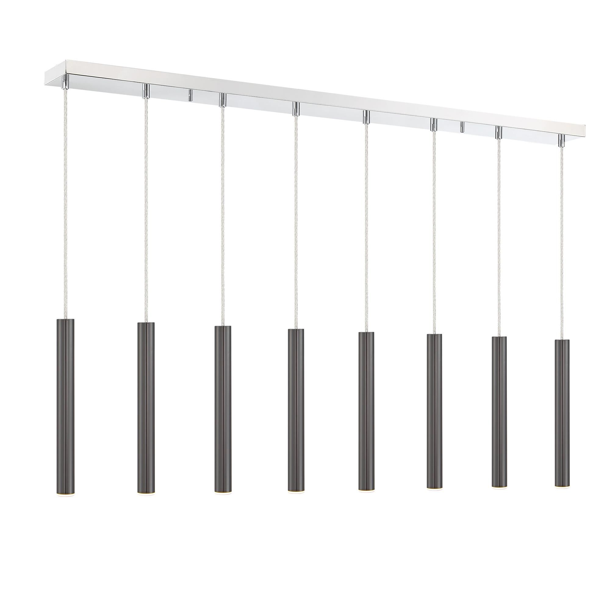 Shown in Chrome finish and Steel glass and Steel shade