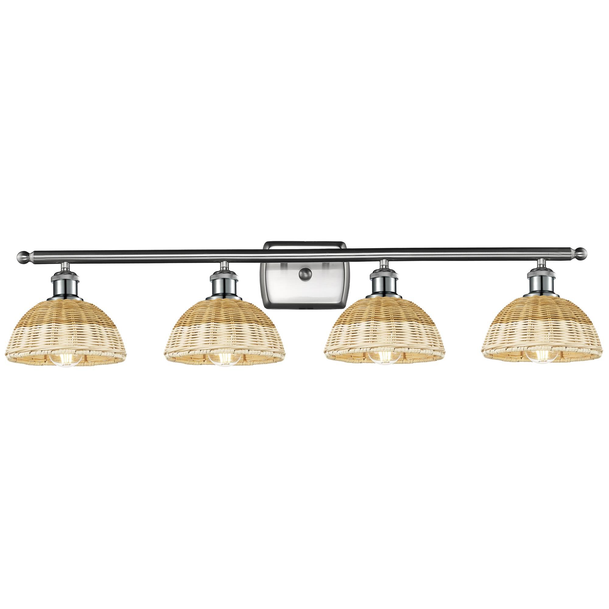 Shown in Brushed Satin Nickel finish and Natural shade
