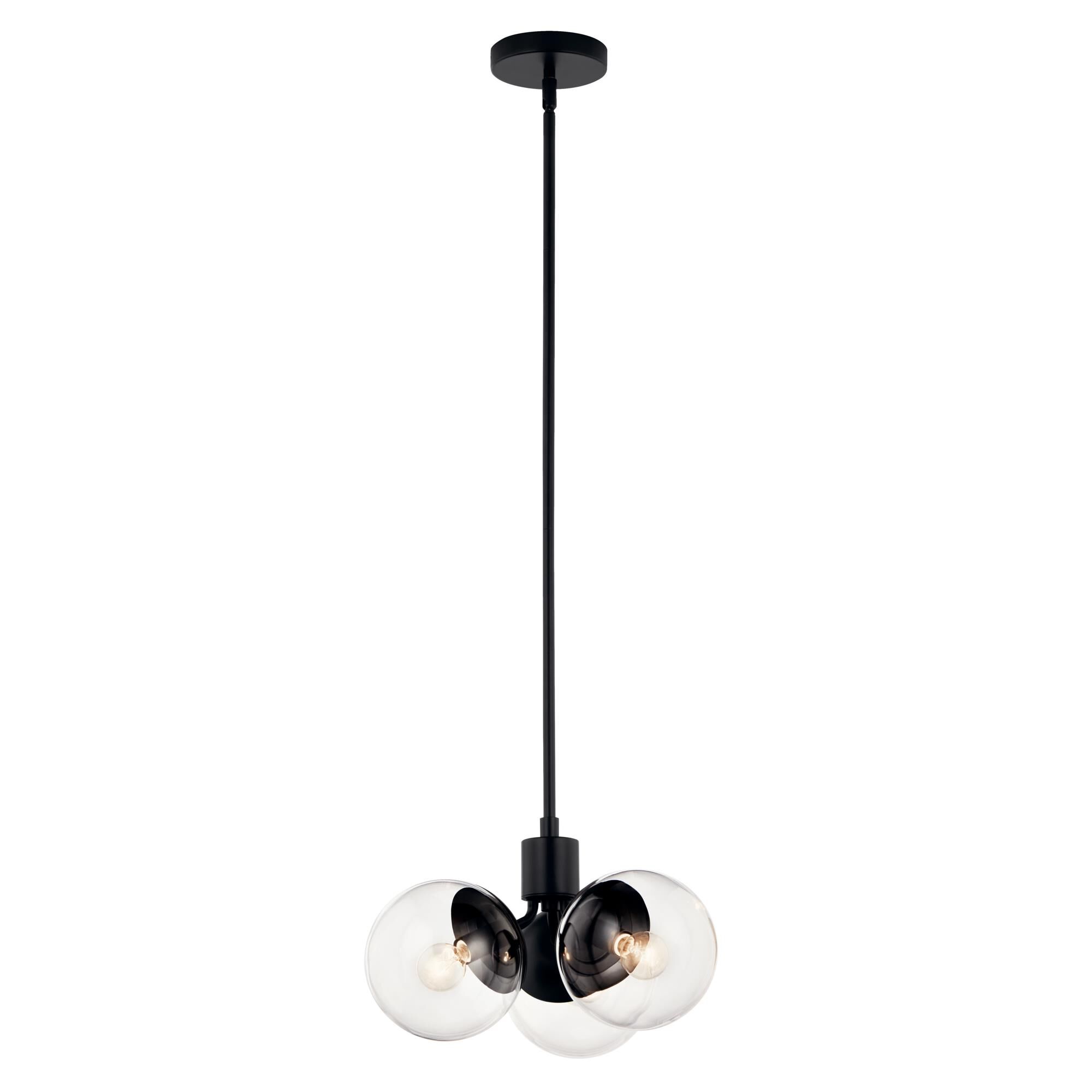 Shown in Black finish and Clear glass