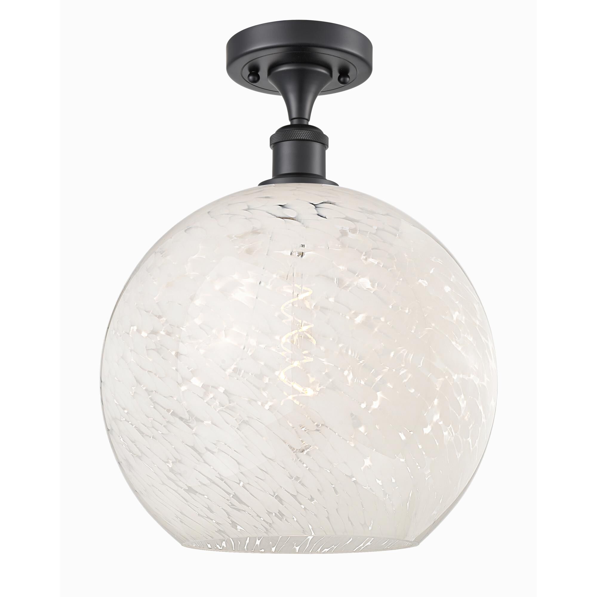 Bruno Marashlian White Mouchette 12 Inch Semi Flush Mount by Innovations Lighting