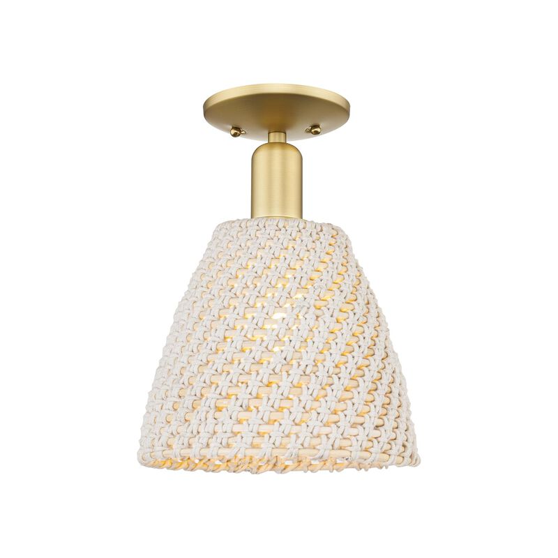 Bruno Marashlian Natural Ballston Dome 9 Inch Semi Flush Mount by Innovations Lighting