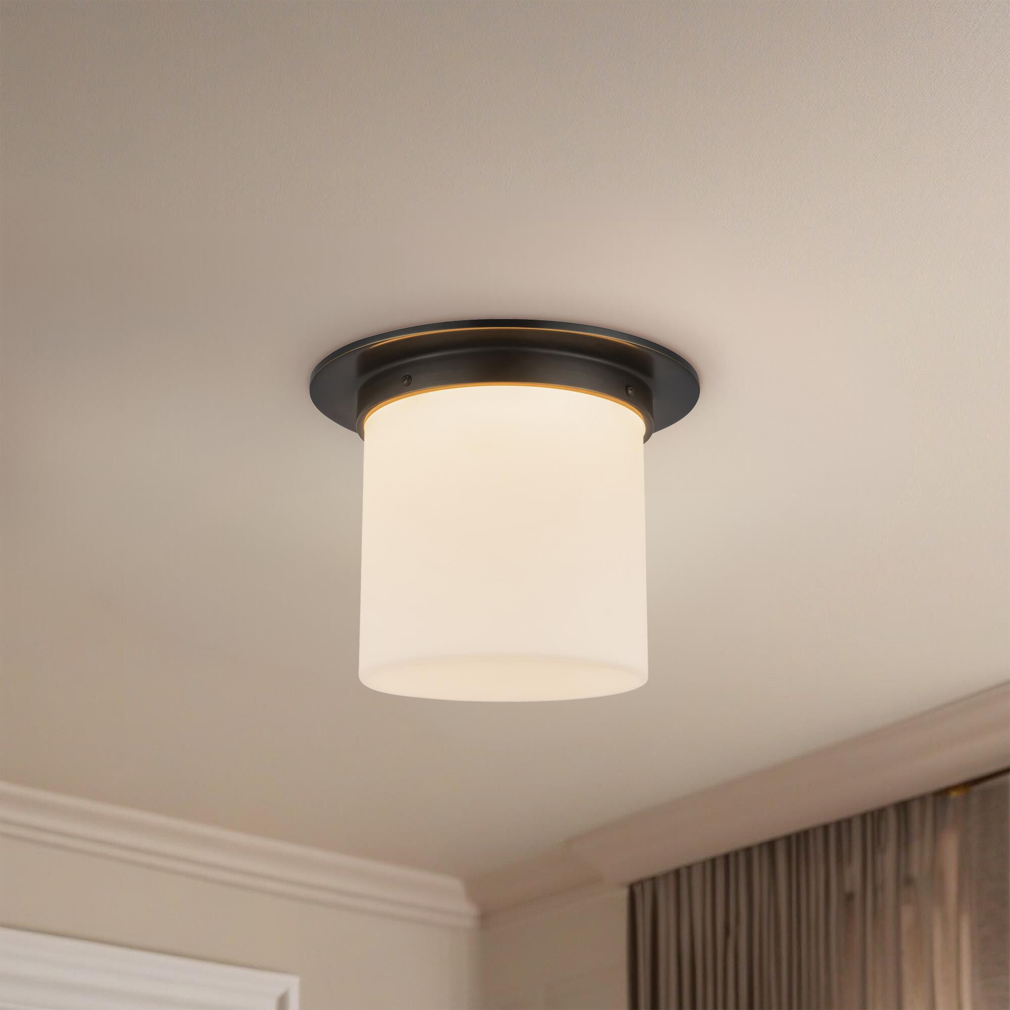 Shown in Urban Bronze finish and Matte Opal glass