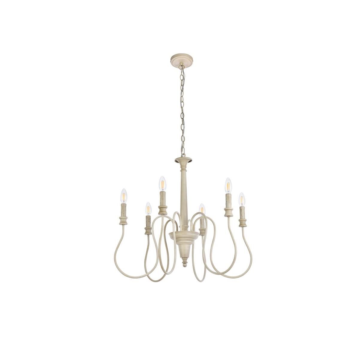 Flynx 26 Inch 6 Light Chandelier by Elegant Lighting