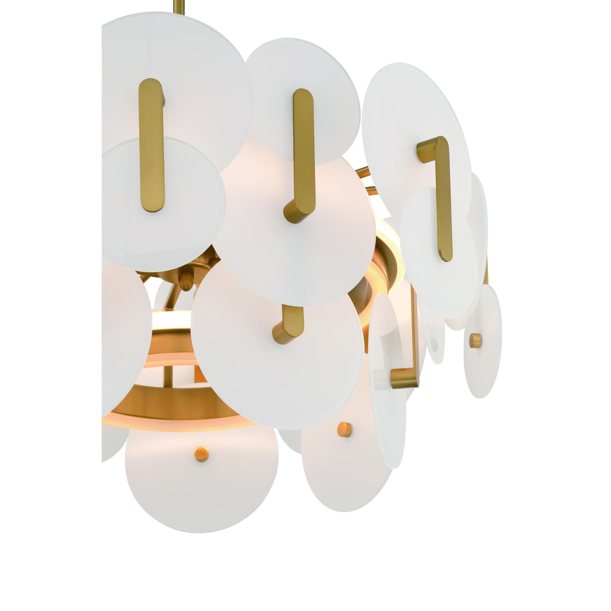 Shown in Gold finish and White  glass