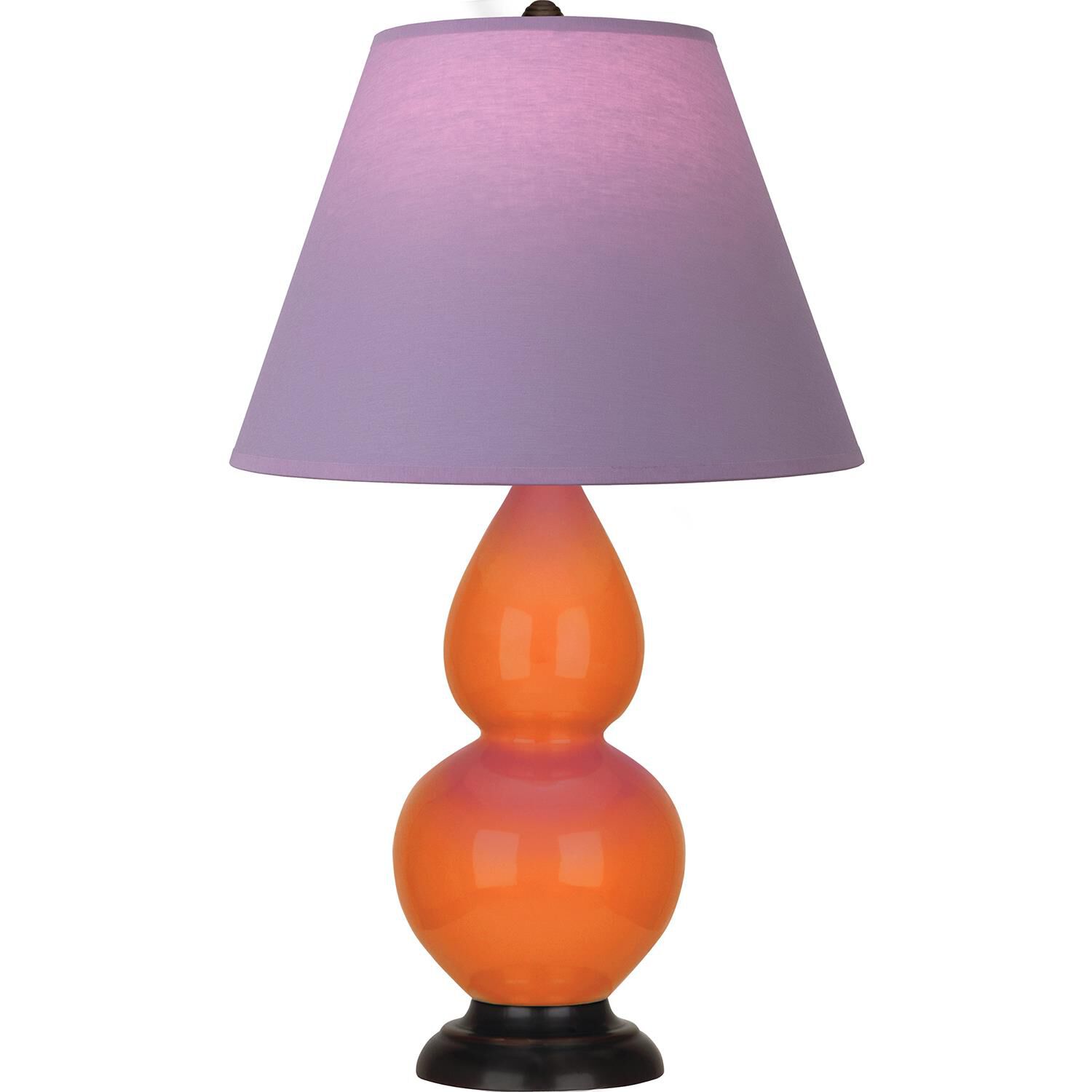 Shown in Pumpkin finish and Lavender and Plum shade and Deep Patina Bronze accent