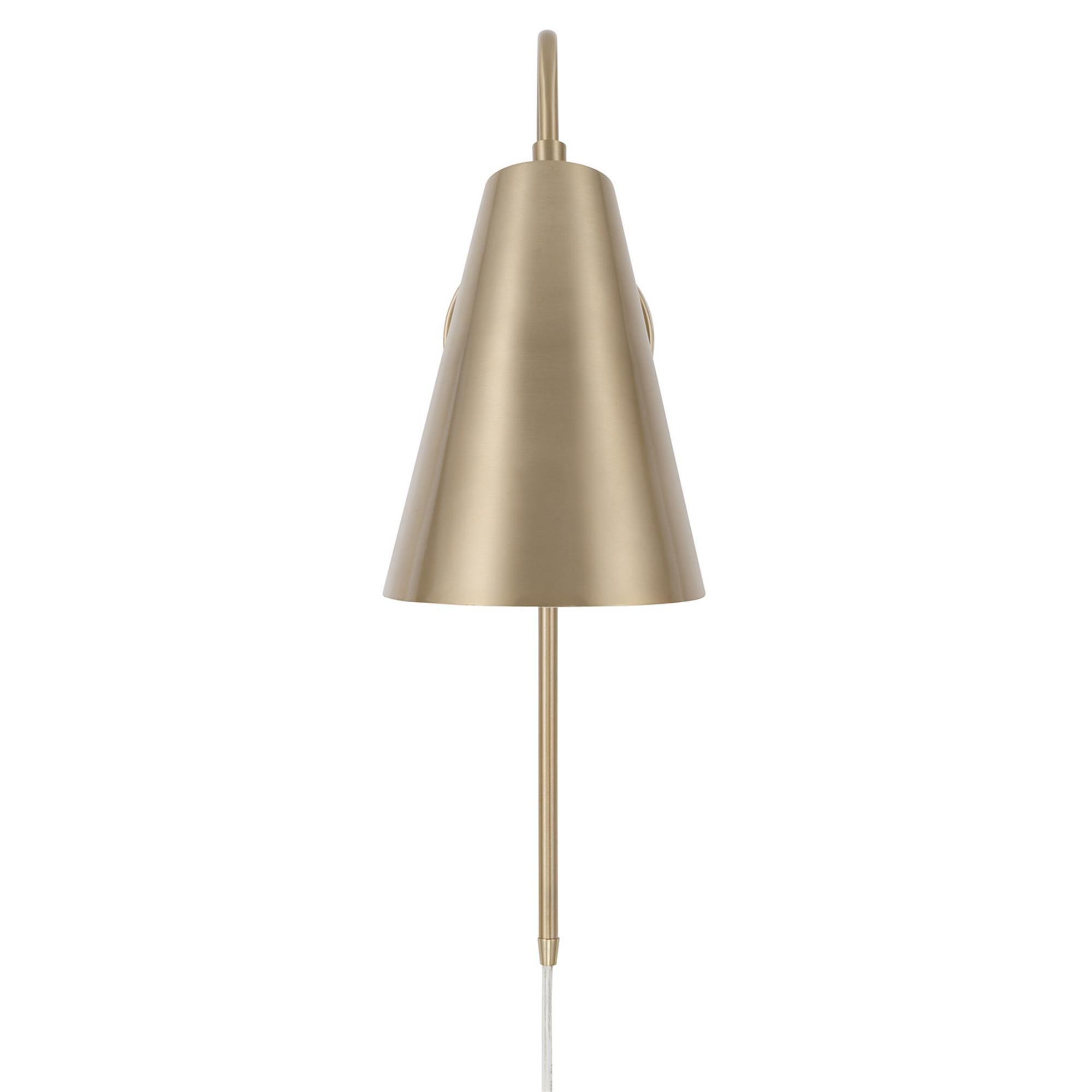Shown in Matte Brass finish and Matte Brass Metal  With White Interior shade