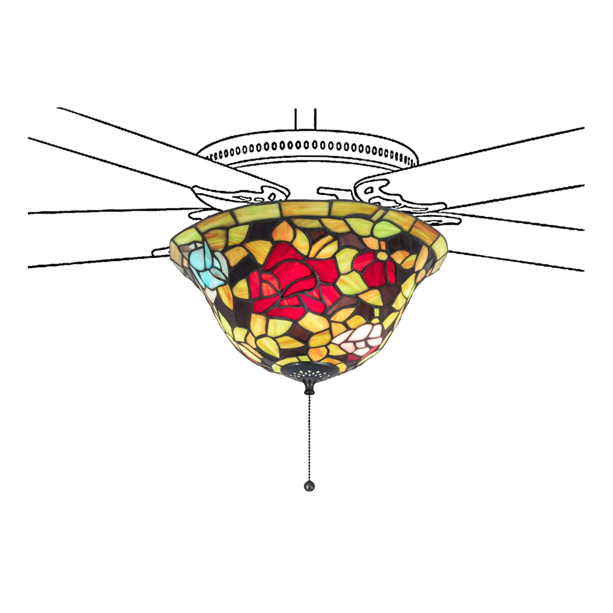 Shown in Mahogany Bronze finish and Purple-Blue-Burgundy-Pink glass