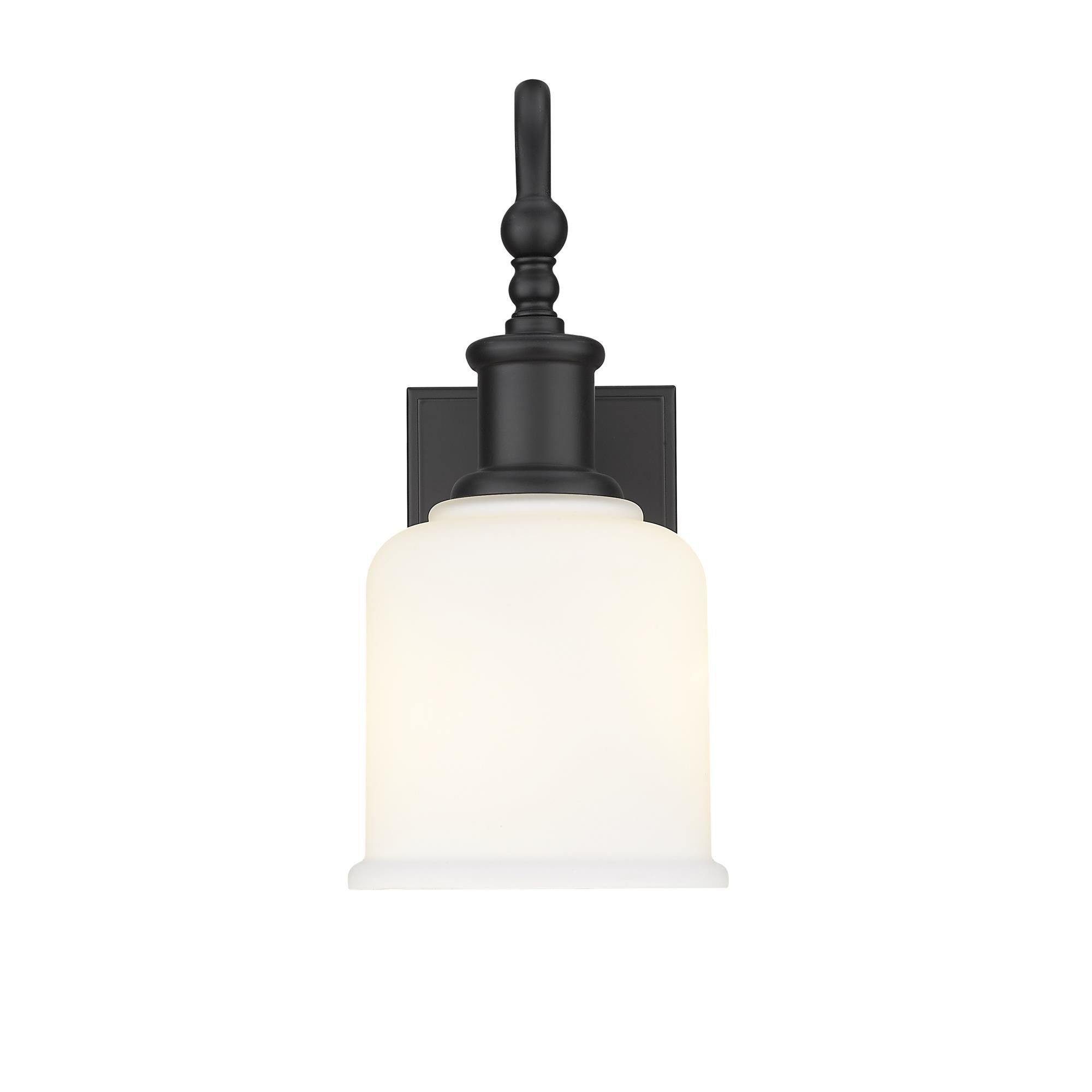 Shown in Matte Black finish and Glass shade