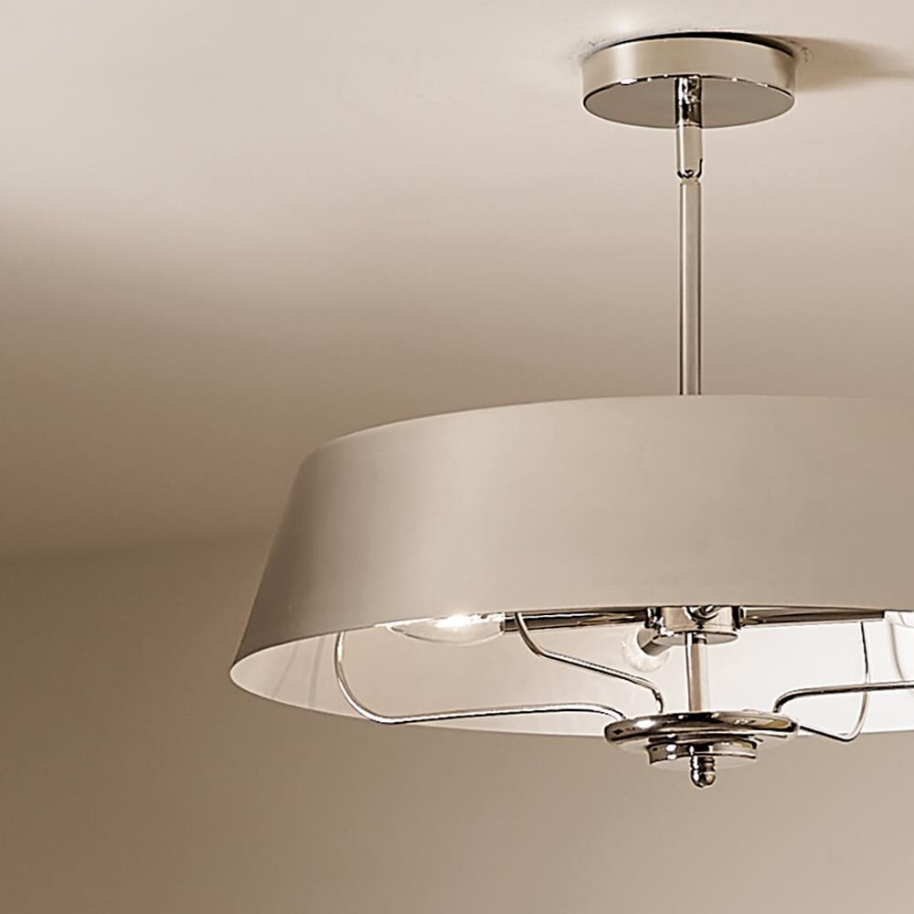Shown in Polished Nickel finish and Metal shade