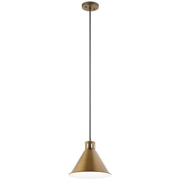 Shown in Natural Brass finish and Metal shade
