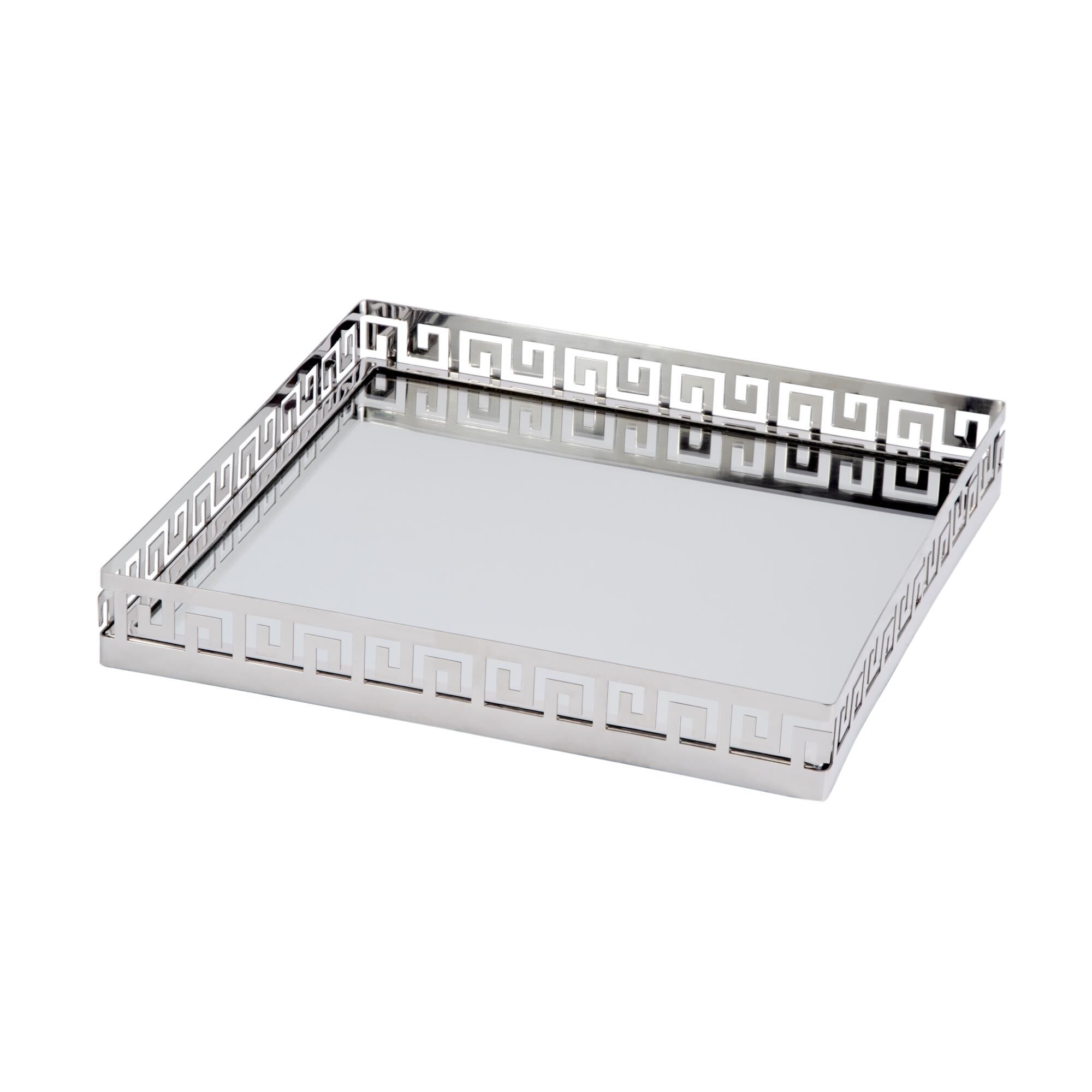 Butler Specialty Company Cleo 14 in. W Square Metal Serving Tray, Silver Tray by Butler Specialty Company