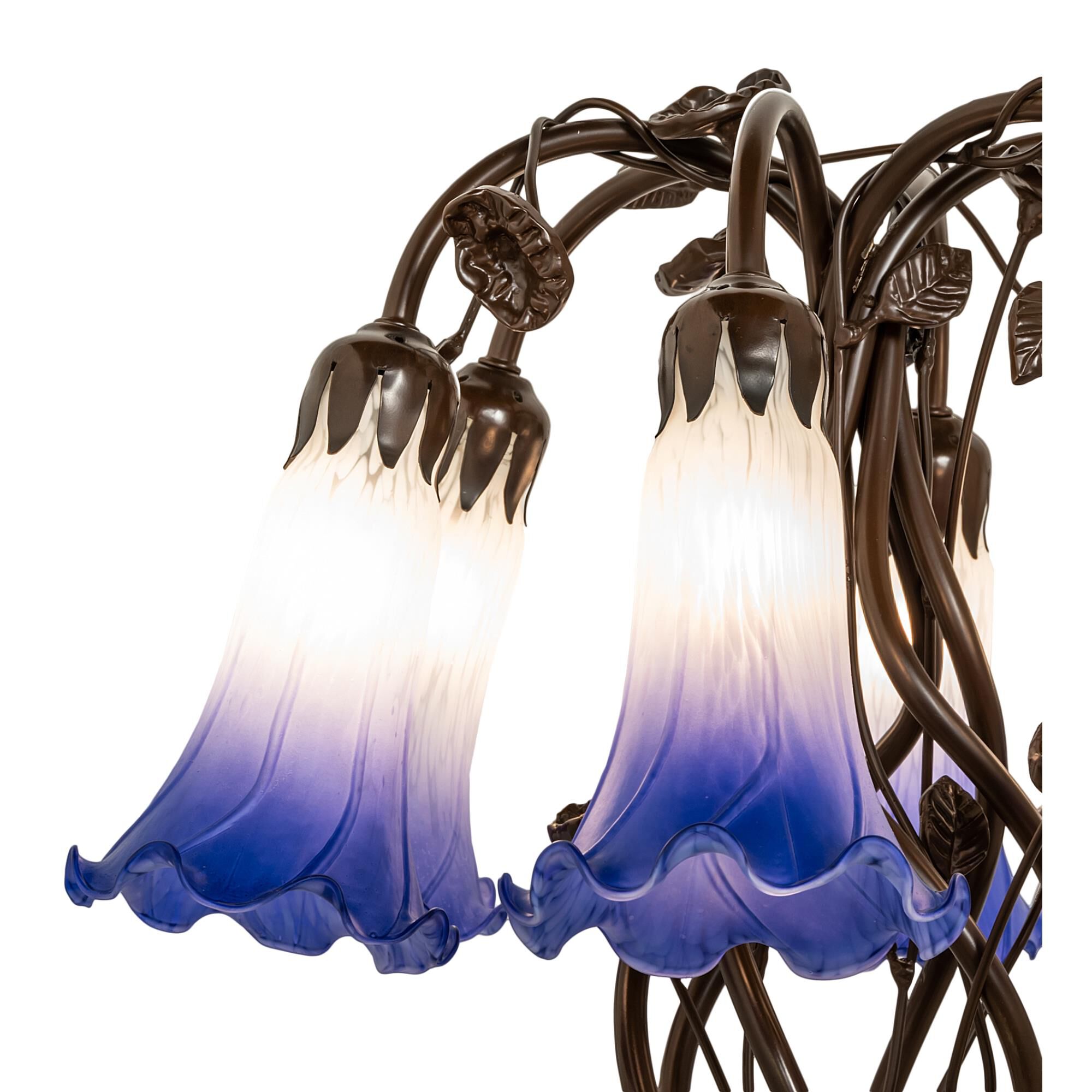 Blue and White Pond Lily 19 Inch Table Lamp by Meyda Lighting