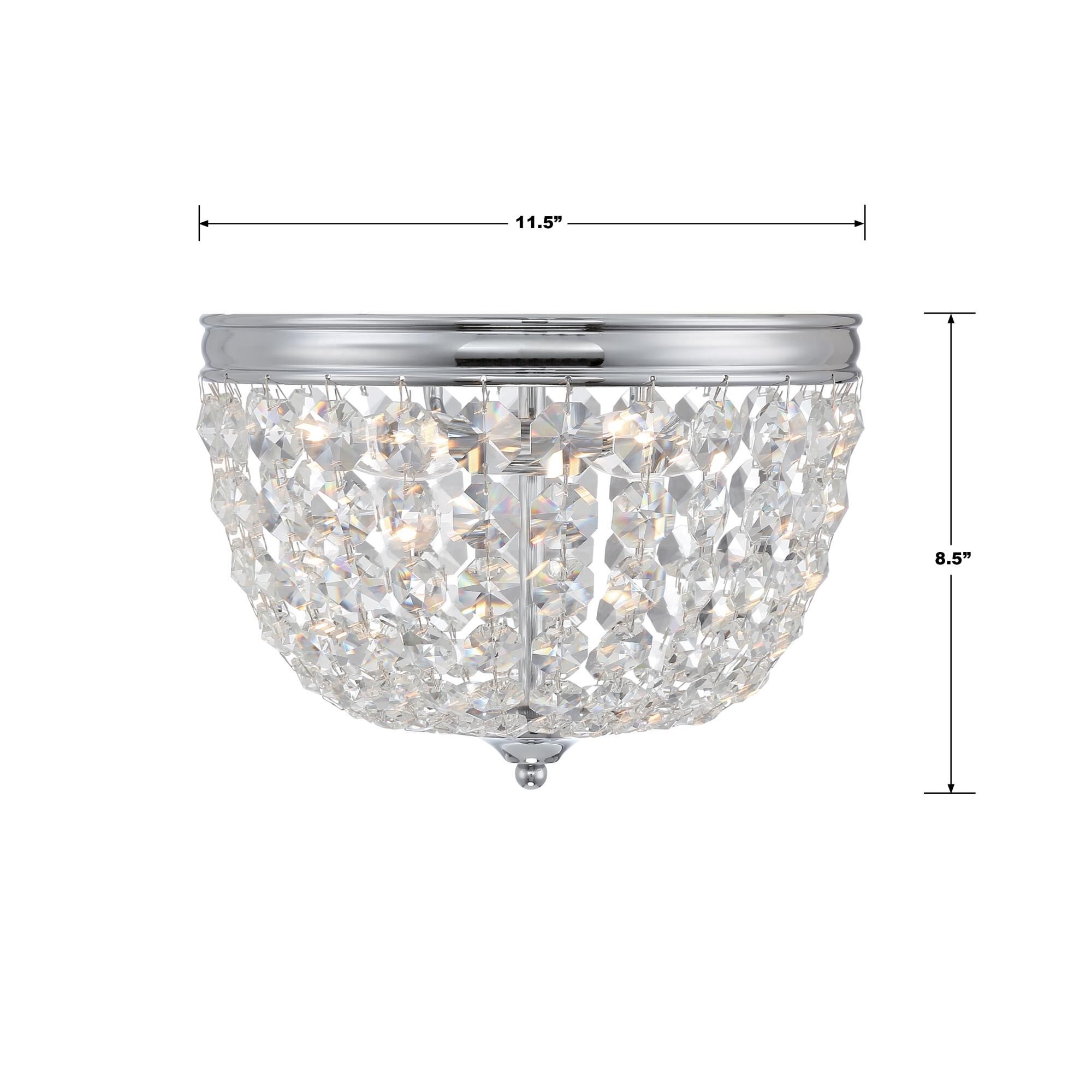 Shown in Polished Chrome finish and Hand Cut crystal