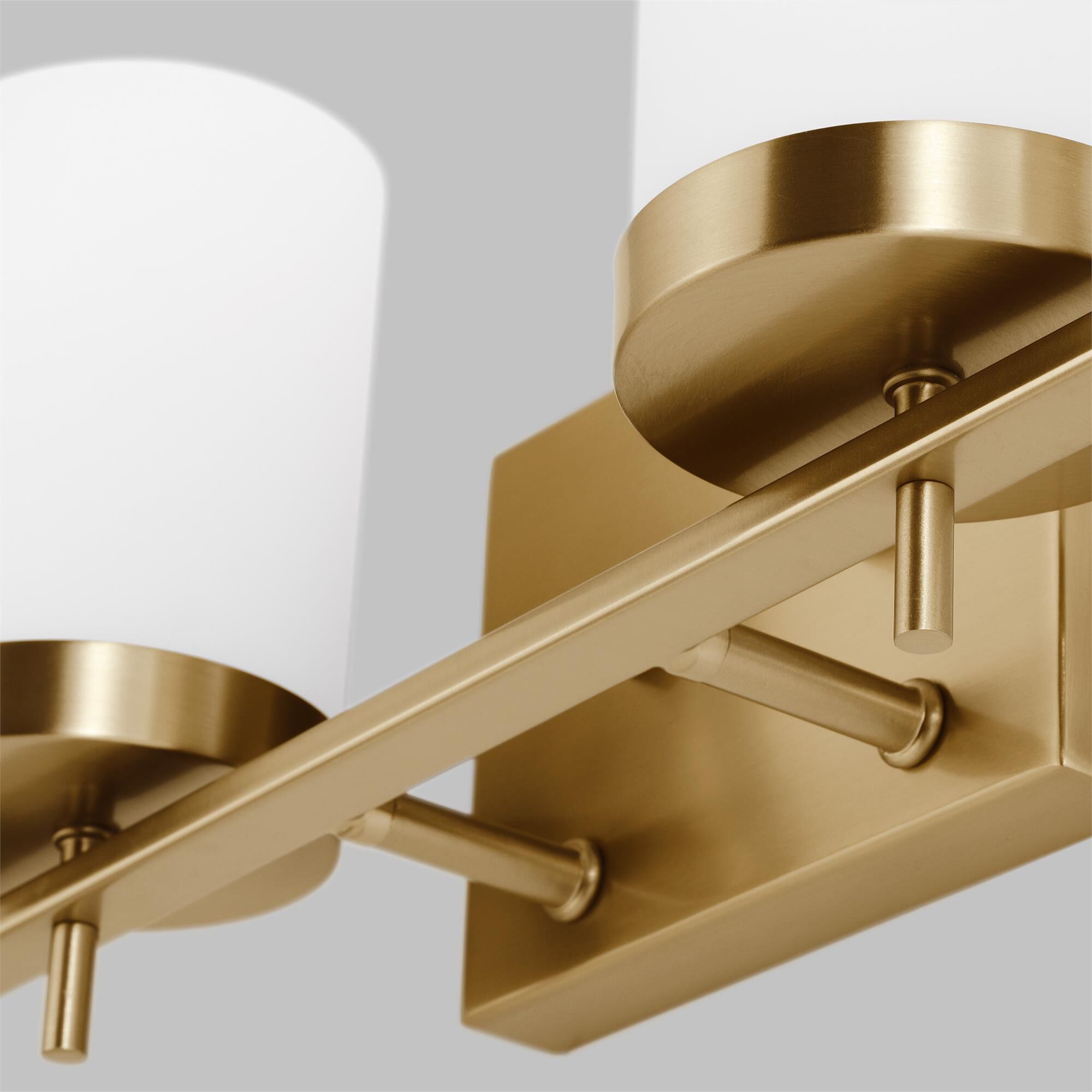 Shown in Satin Brass finish and Etched / White Inside Glass s shade