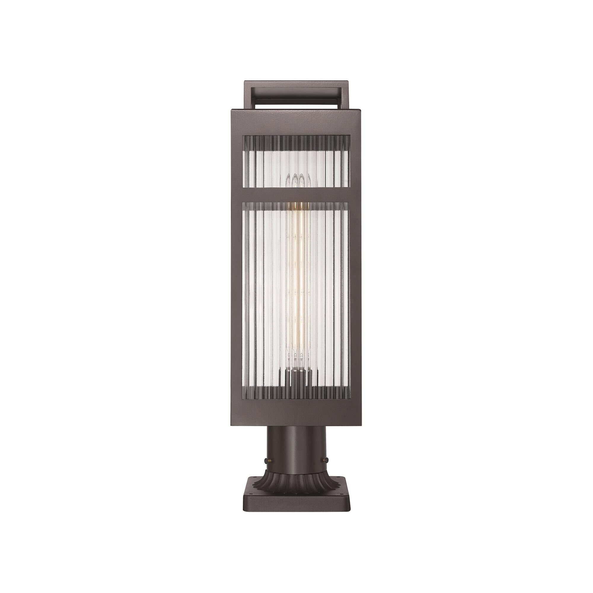 Shown in Bronze finish and Striped Clear glass