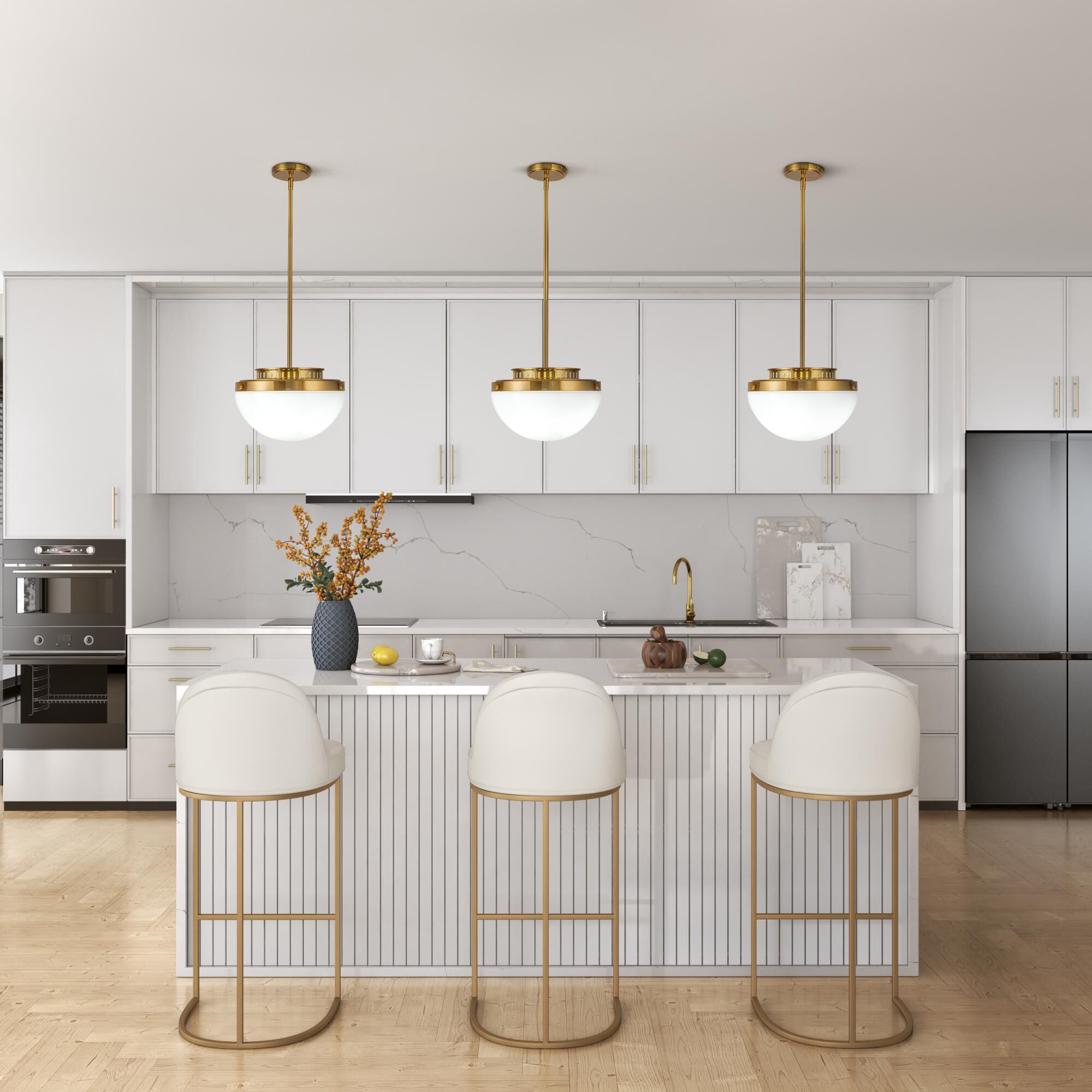 Shown in Brushed Brass finish