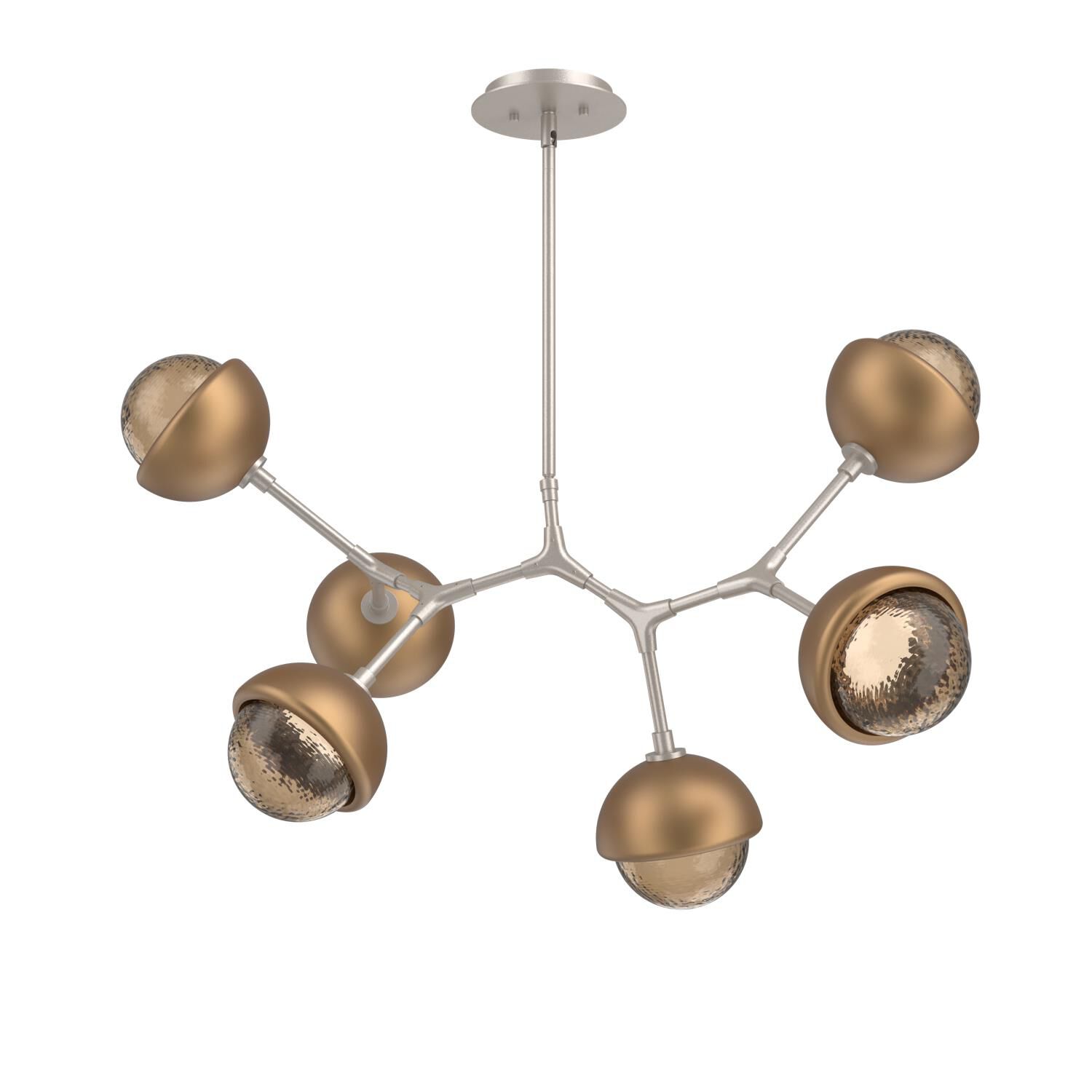 Shown in Beige Silver finish and Bronze glass and Novel Brass accent
