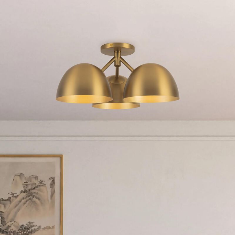 Ryan Pauly Fosso 17 Inch 3 Light Semi Flush Mount by Kuzco