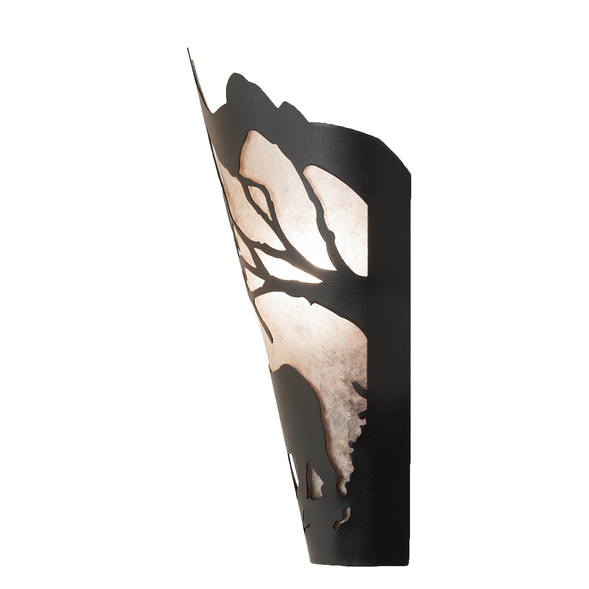 Shown with Black Metal Finish;Silver Mica glass