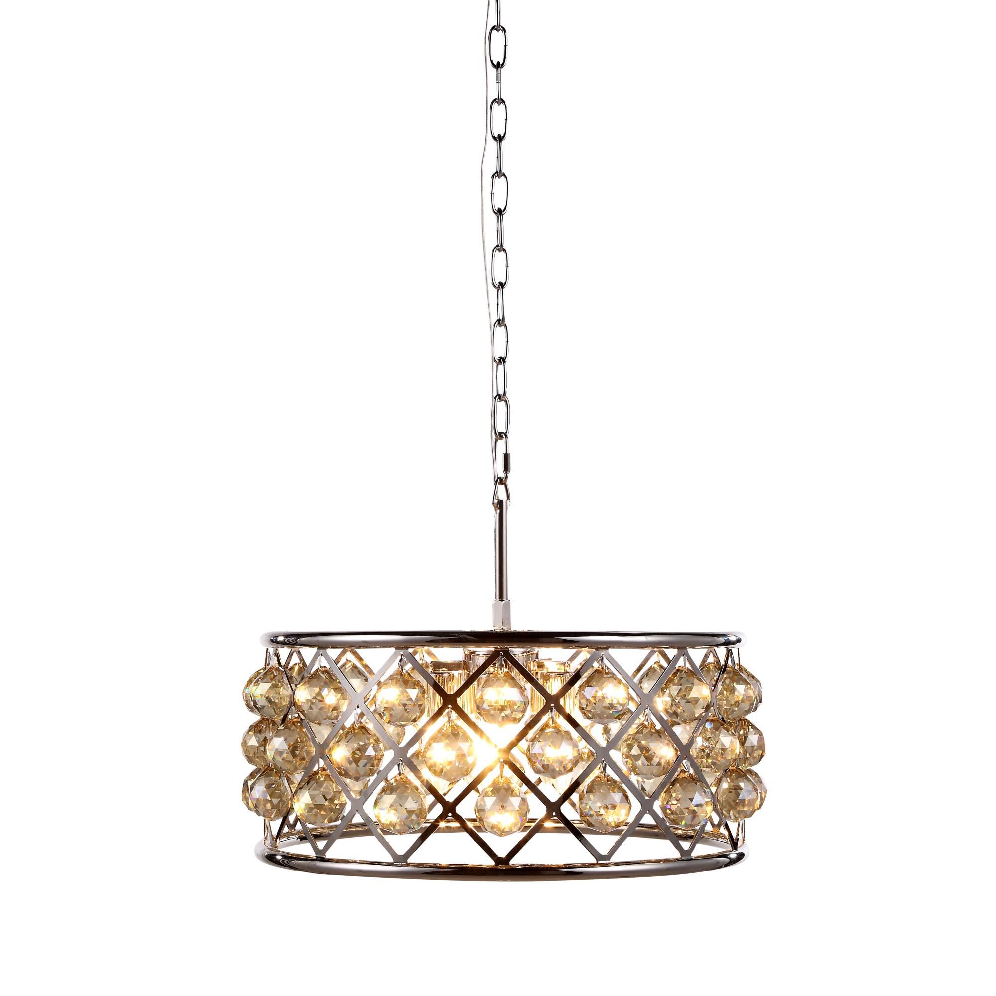 Shown in Polished Nickel finish and Royal Cut crystal and Golden Teak (Smoky) accent