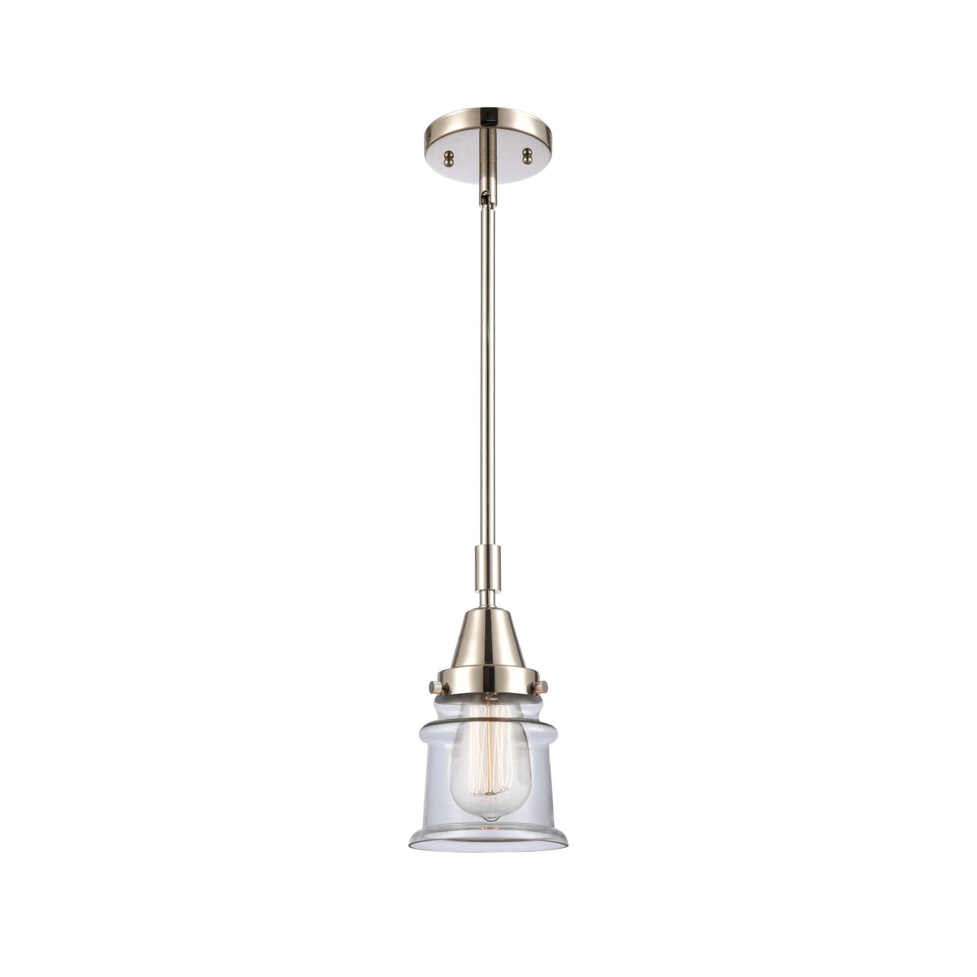 Shown in Polished Nickel finish and Clear Canton glass