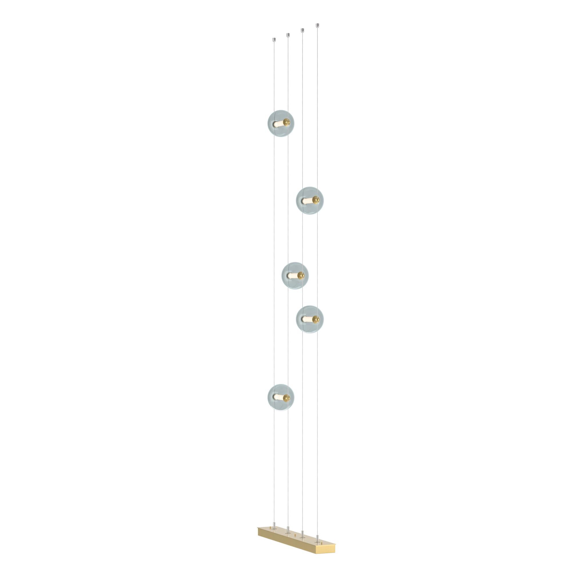 Shown in Modern Brass finish and Abacus Cool Grey glass