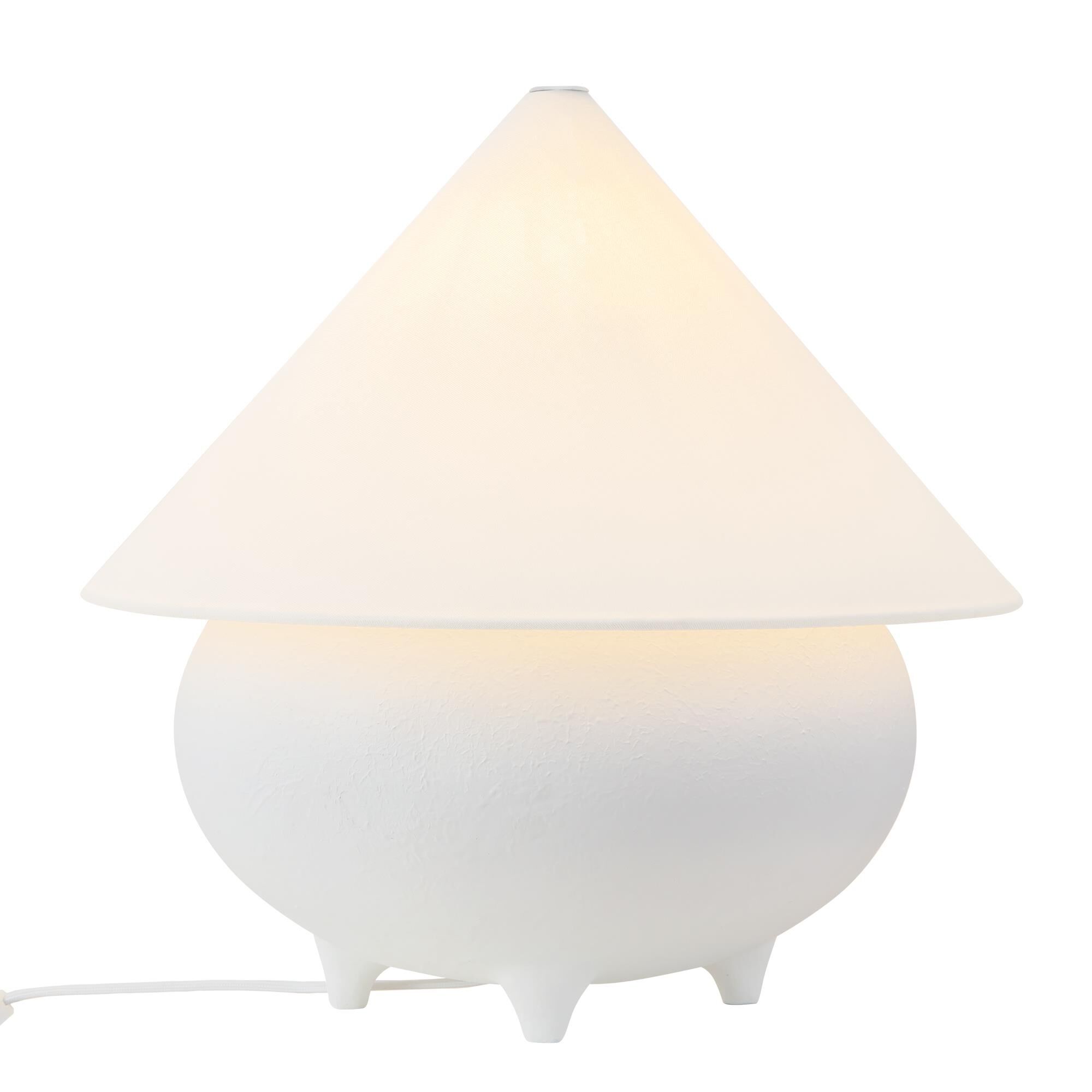 Shown in Antique White finish and White Linen shade