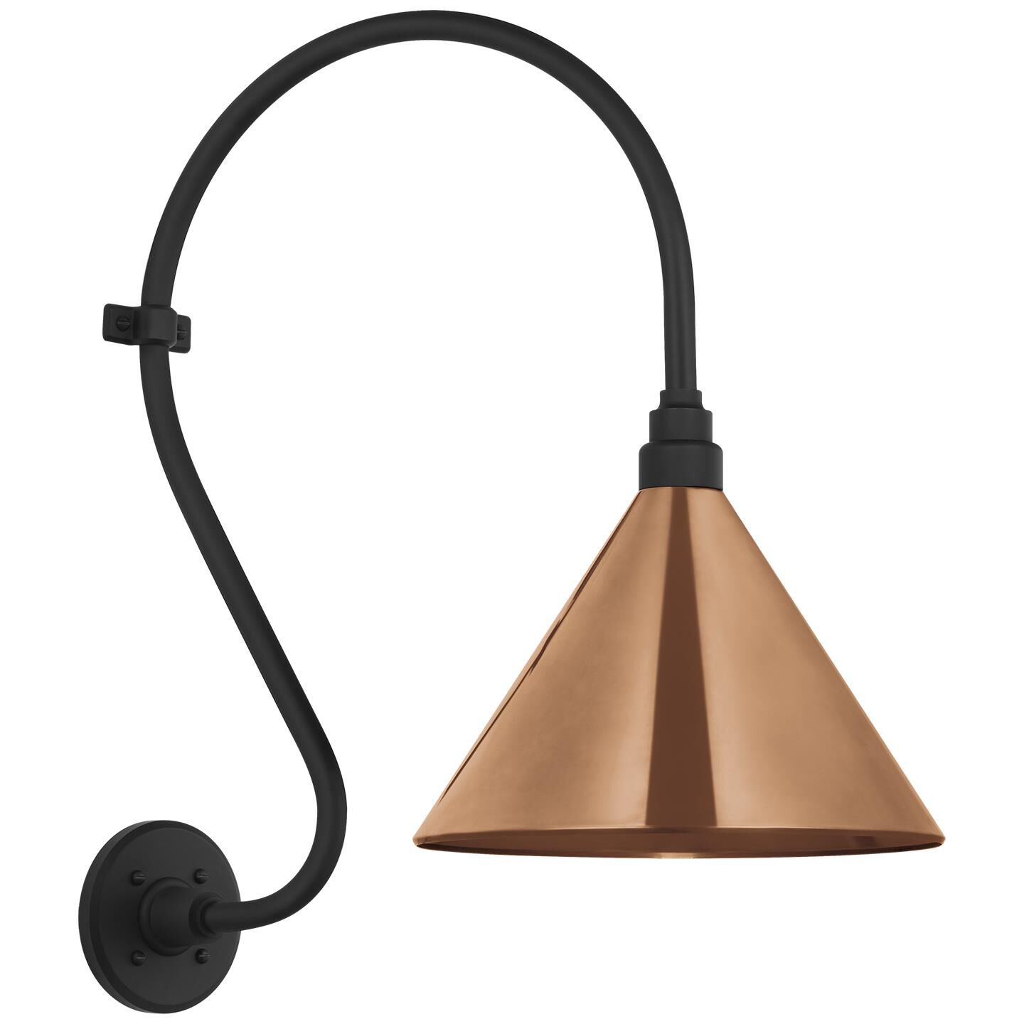 Shown in Matte Black finish and Copper shade