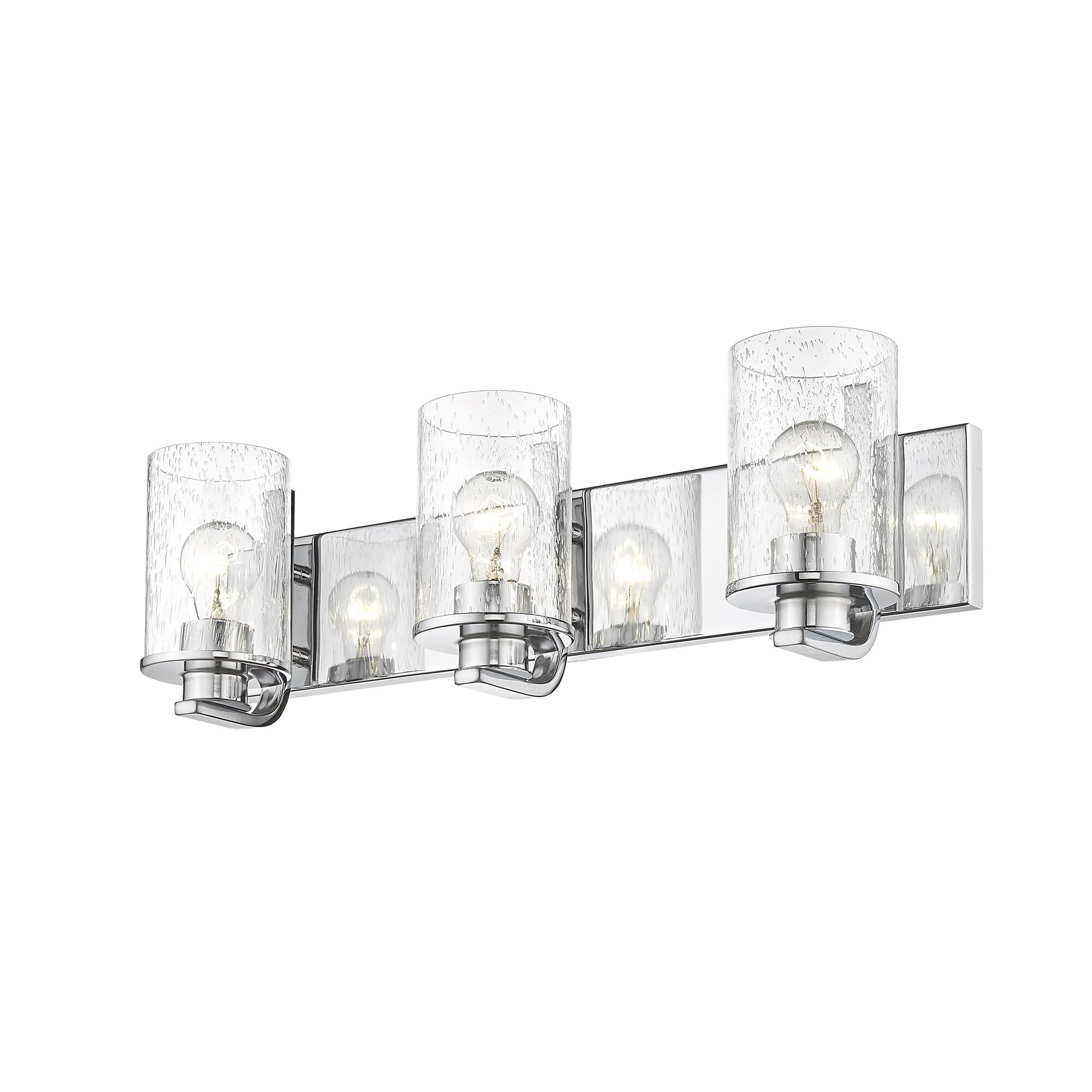 Shown in Chrome finish and Glass shade