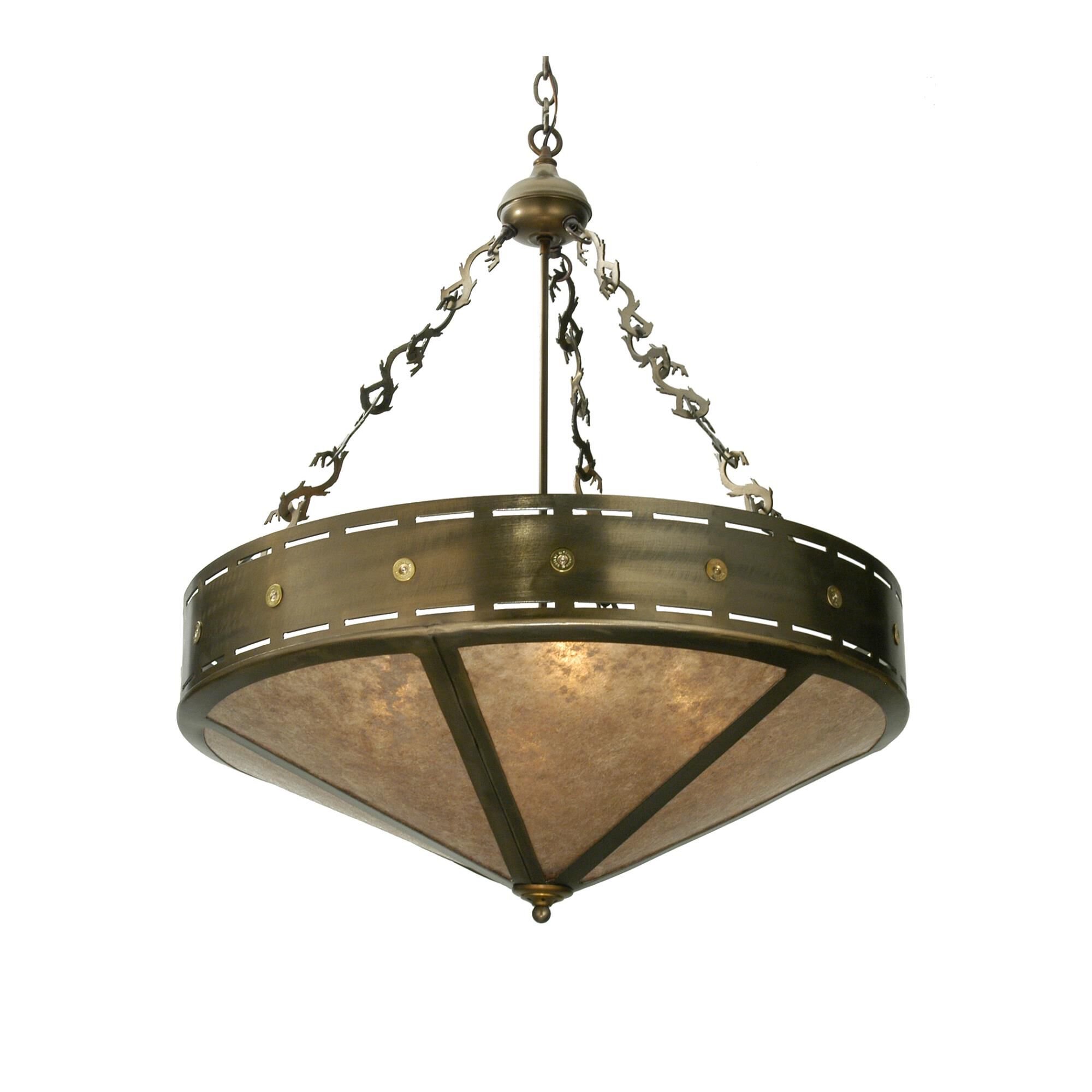 Shown in Timeless Bronze finish and Silver Mica glass