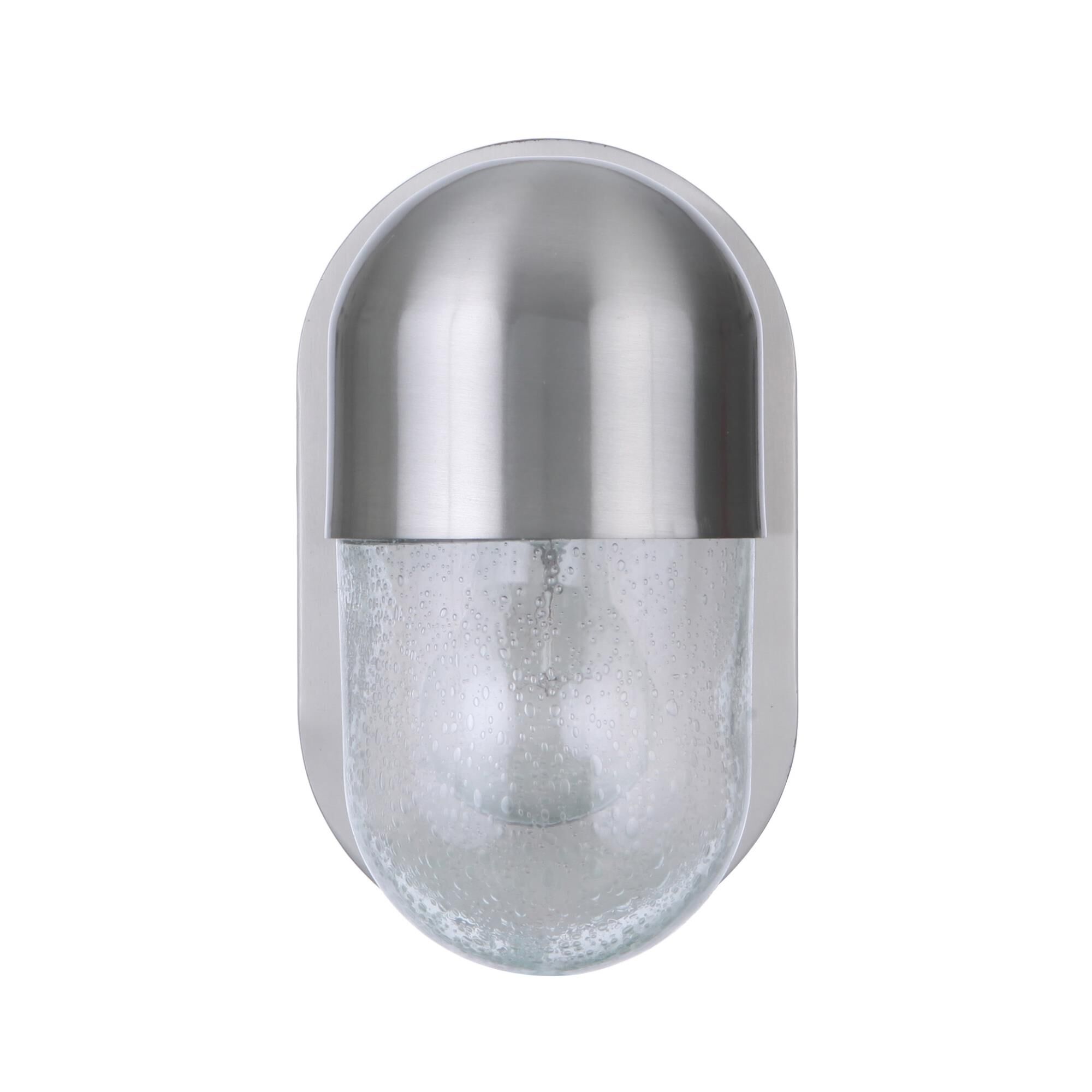 Shown in Brushed Polished Nickel finish and Clear Seeded glass and Glass shade