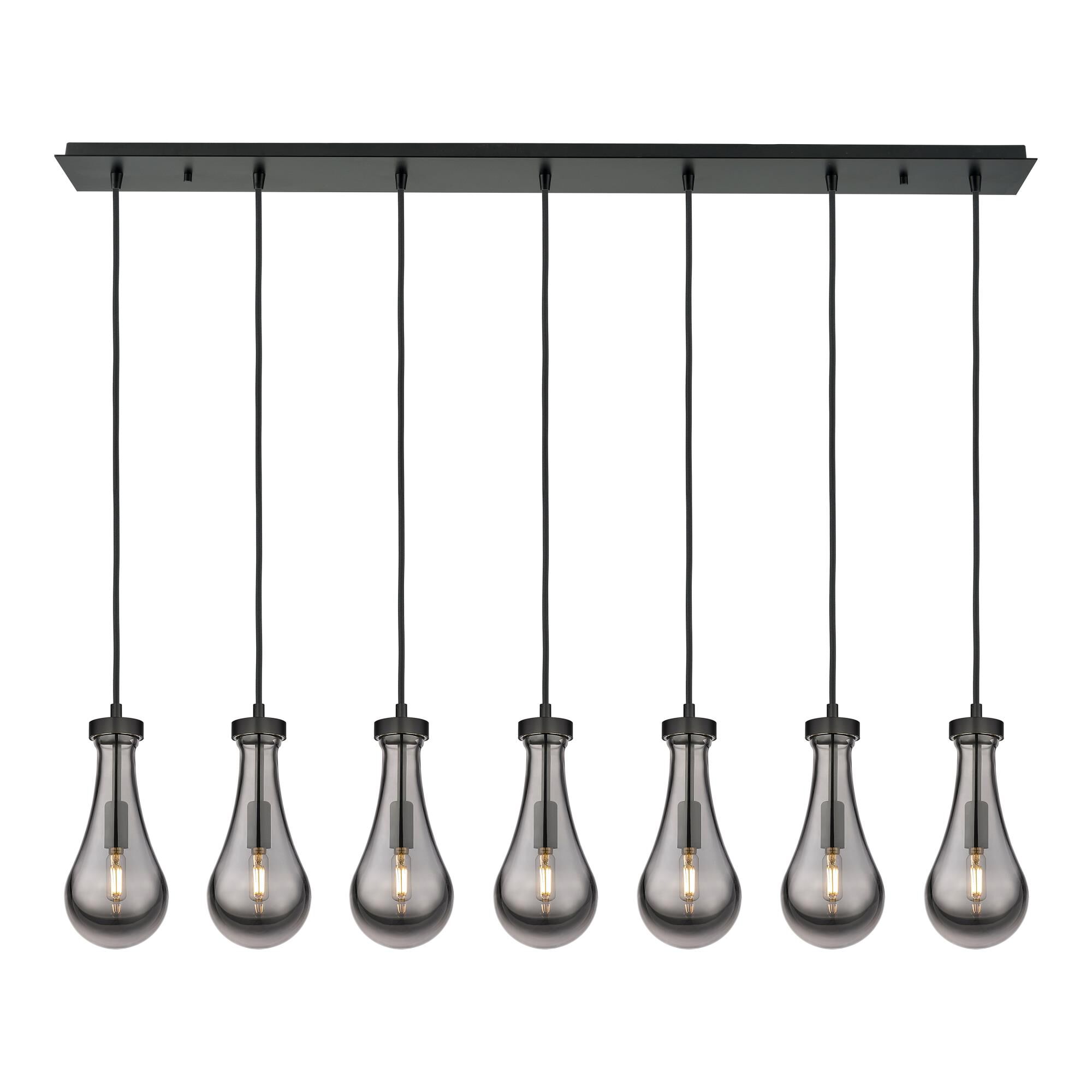 Shown in Matte Black finish and Light Smoke glass and Light Smoke Glass shade