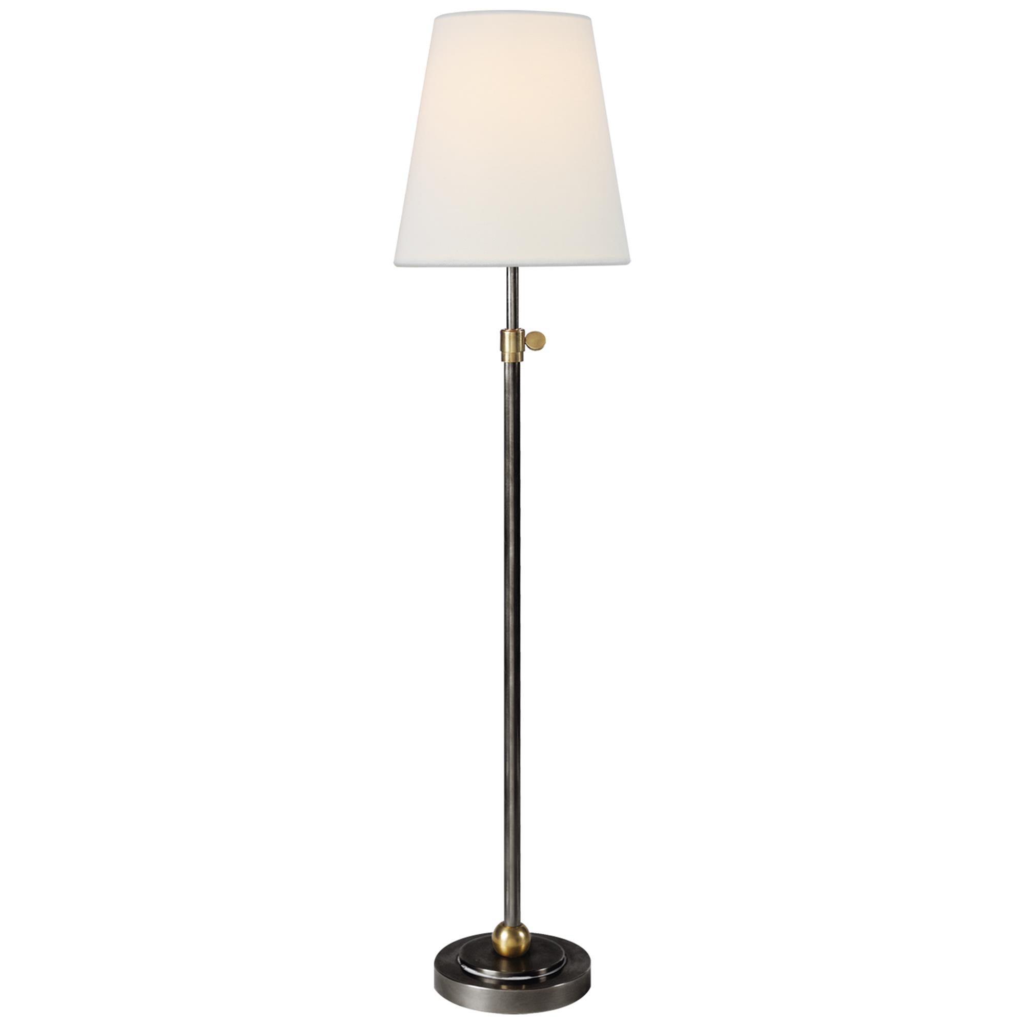 Shown in Bronze And Hand-Rubbed Antique Brass finish and Linen shade