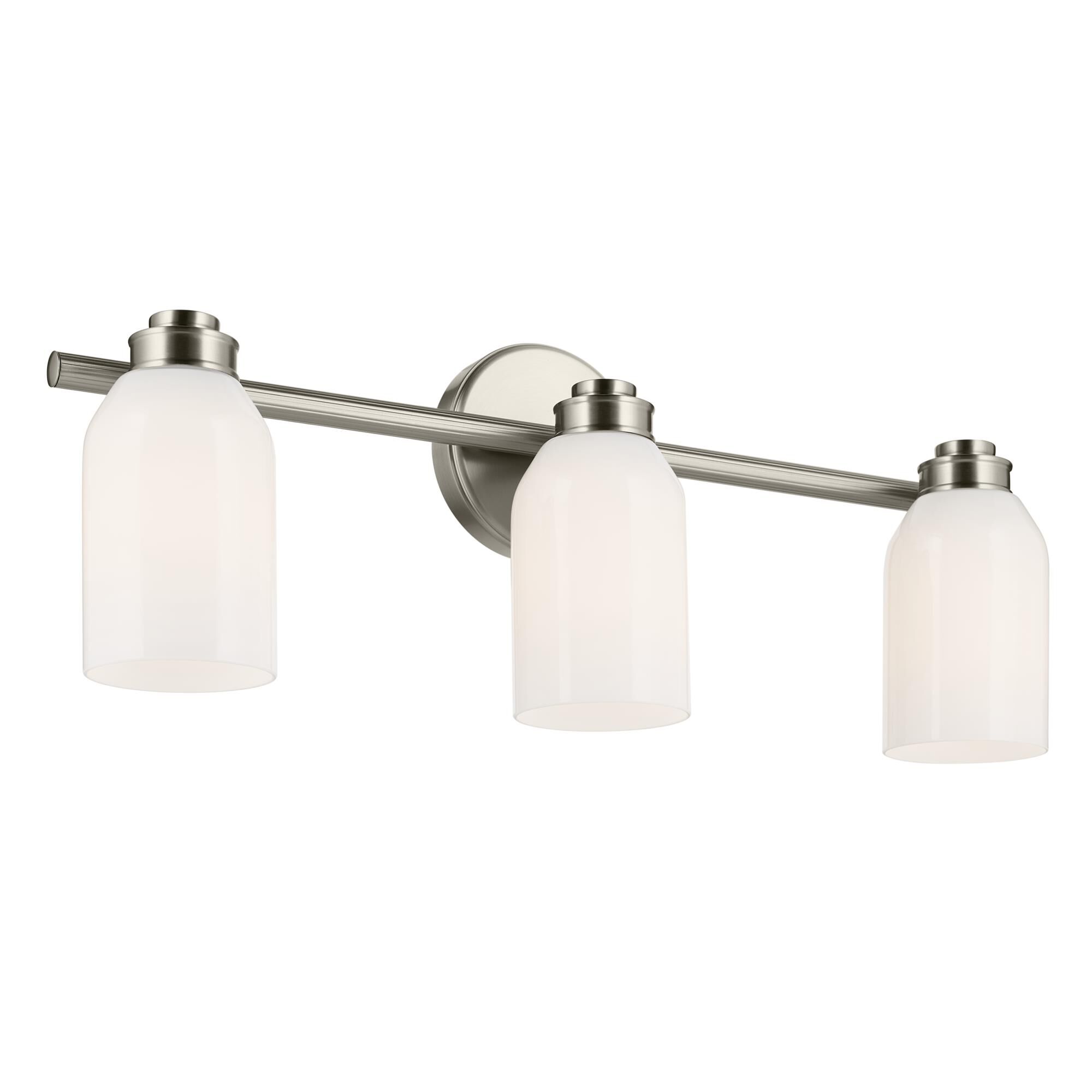 Shown in Brushed Nickel finish and Opal glass