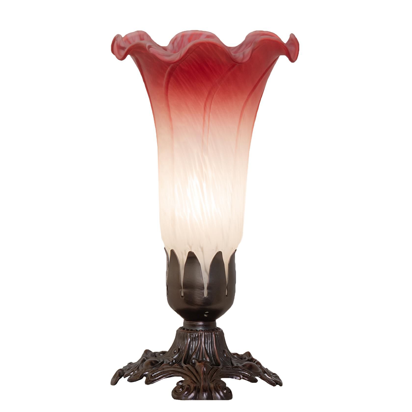 Shown in Mahogany Bronze finish and Ruby;White glass