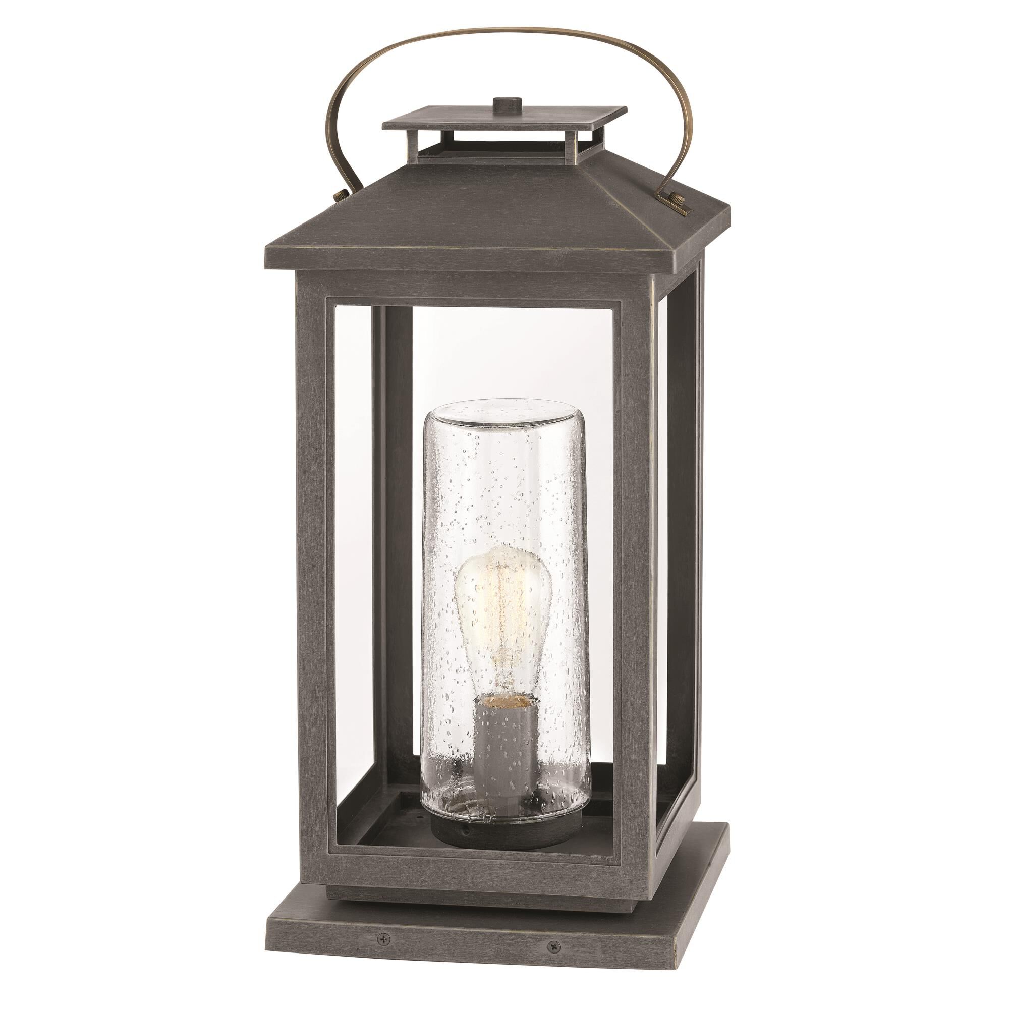 Shown in Ash Bronze finish and Clear Seedy glass