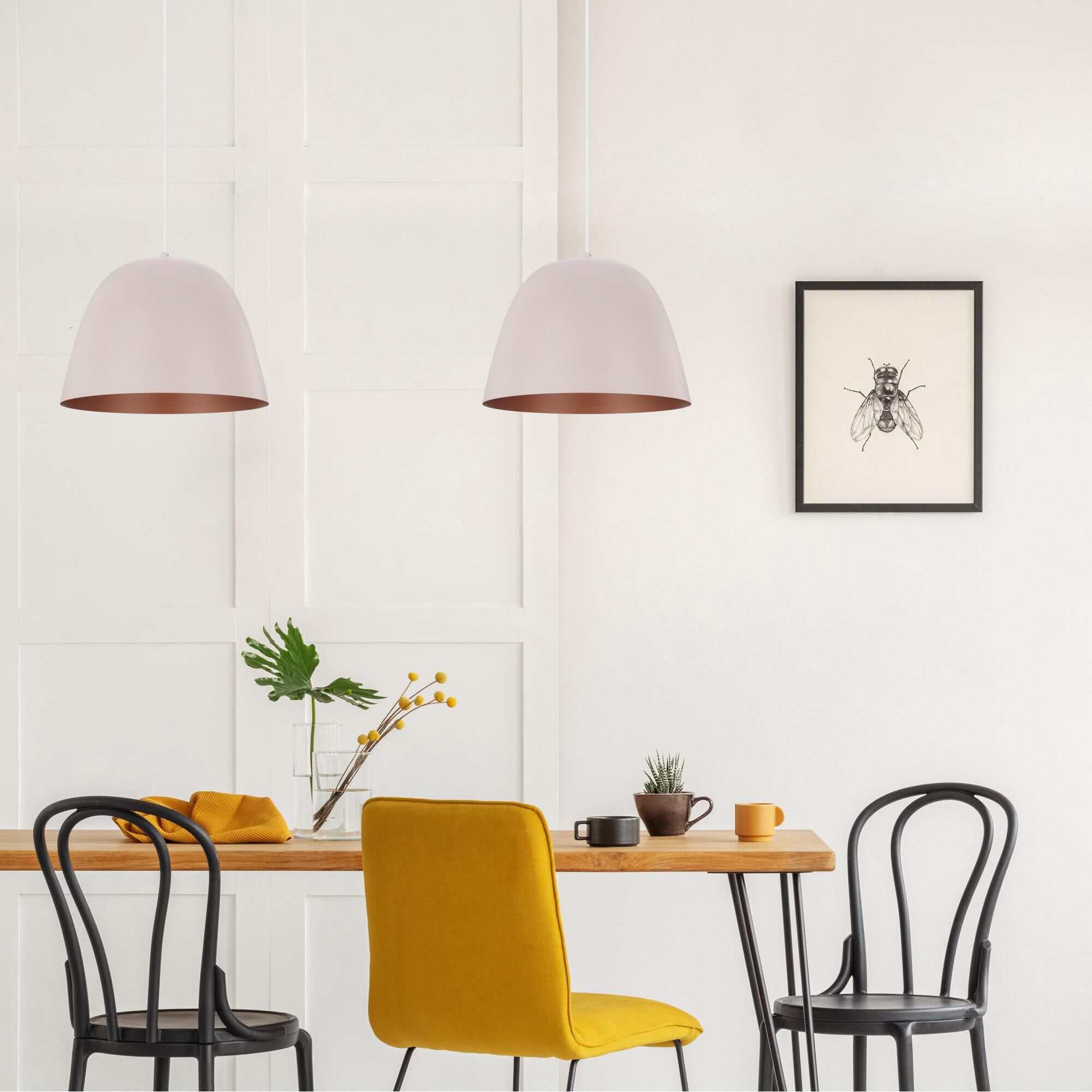 Shown in Apricot and Copper finish and Apricot and Copper Metal shade