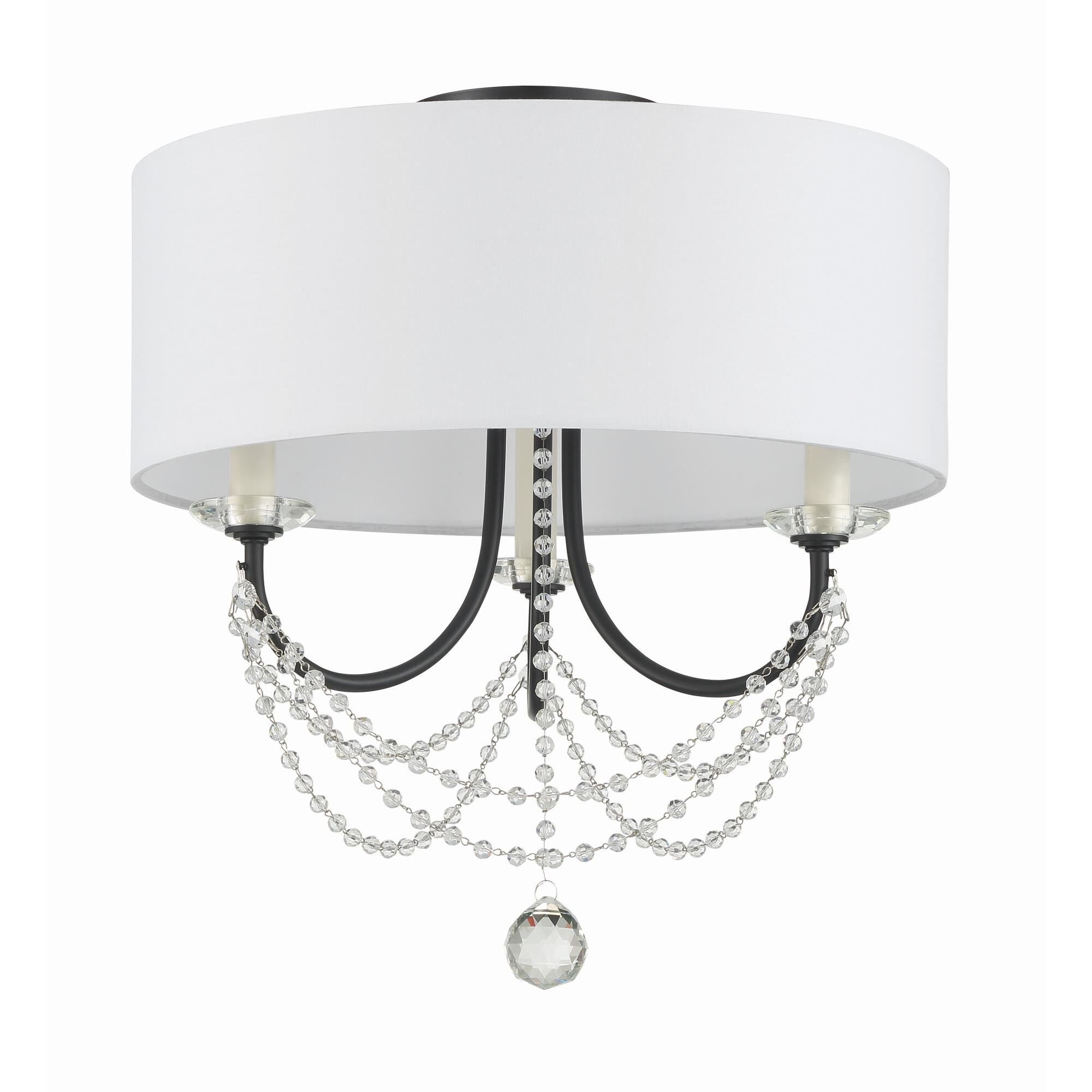 Shown in Matte Black finish and Silk glass and Silk shade