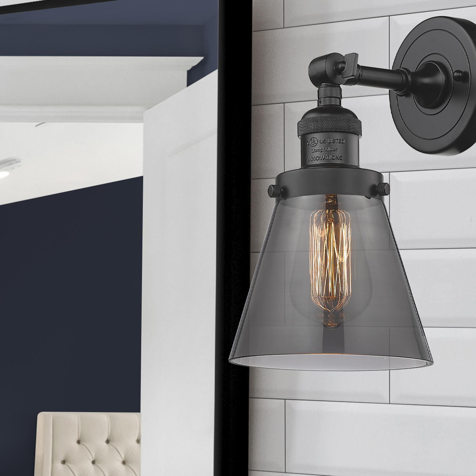 Shown in Oil Rubbed Bronze finish and Smoked glass