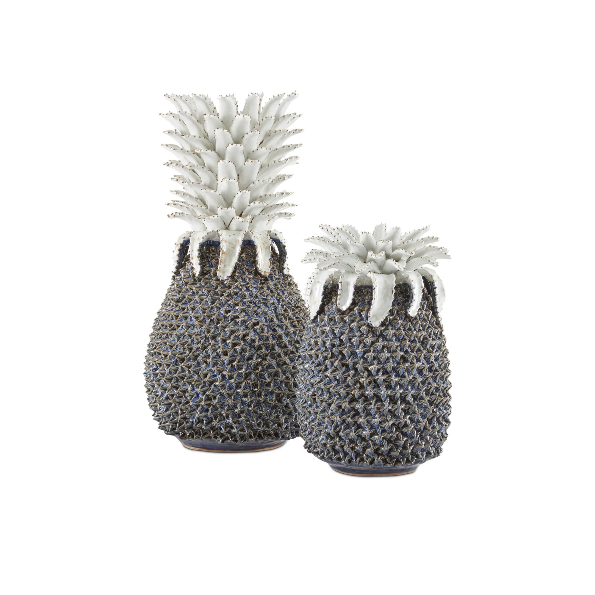 Waikiki Medium Blue Pineapple Figurine by Currey and Company